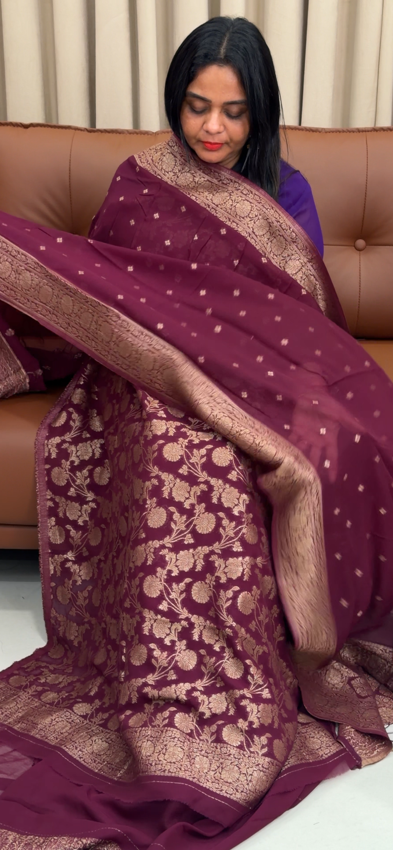 VISCOSE GEORGETTE BANARASI UNSTITCHED SALWAR SUITS - IHA 33673