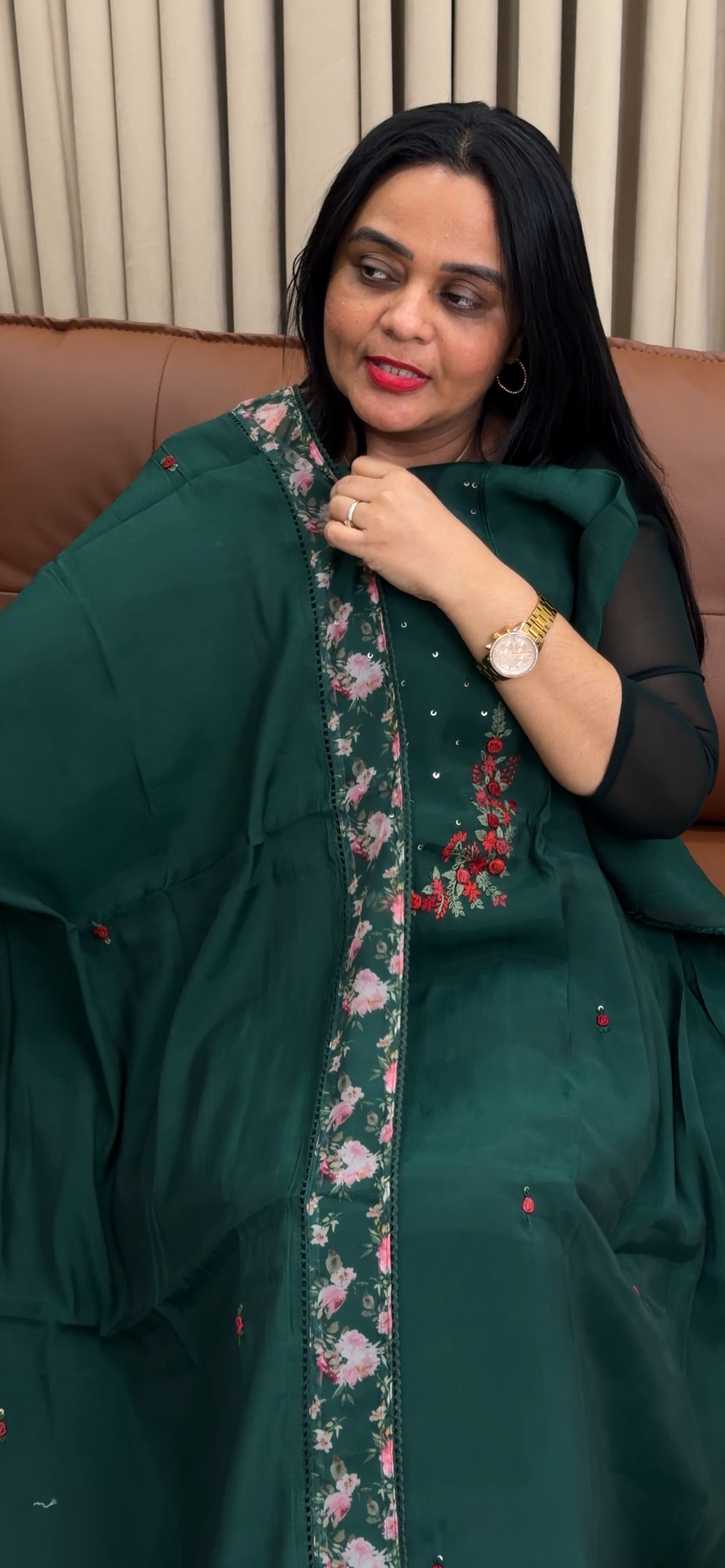 MUL CHANDERI UNSTITCHED SALWAR SUITS - IHA 34716