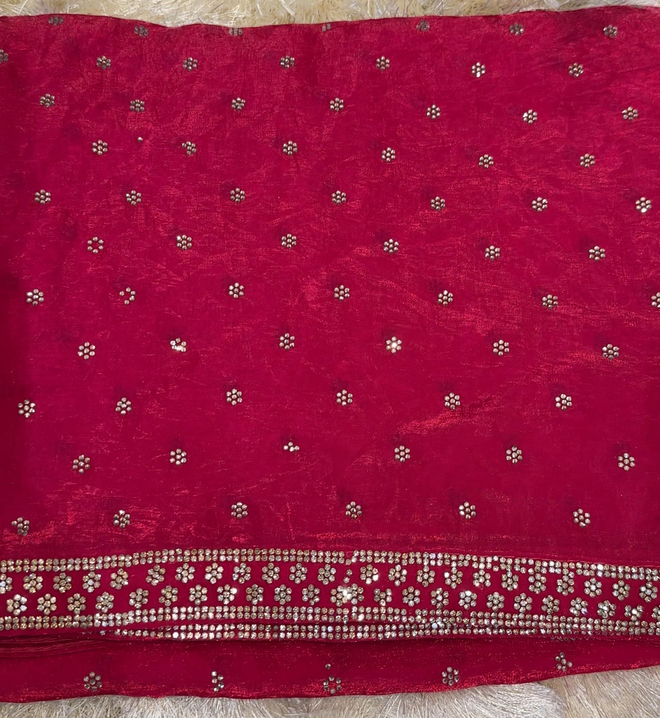 VELVET ORGANZA SAREES - IHA 27977