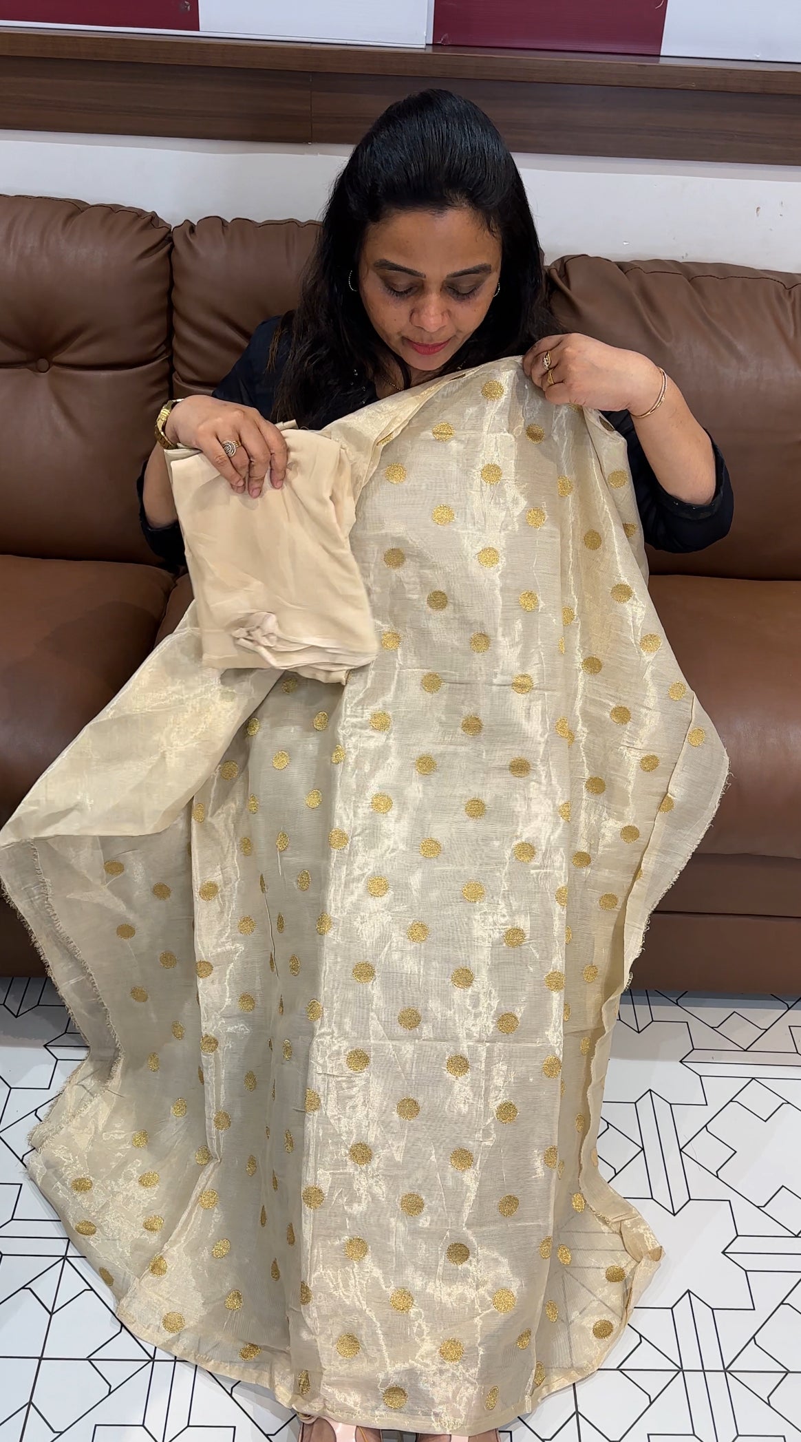 TISSUE UNSTITCHED SALWAR SUITS - IHA 28132