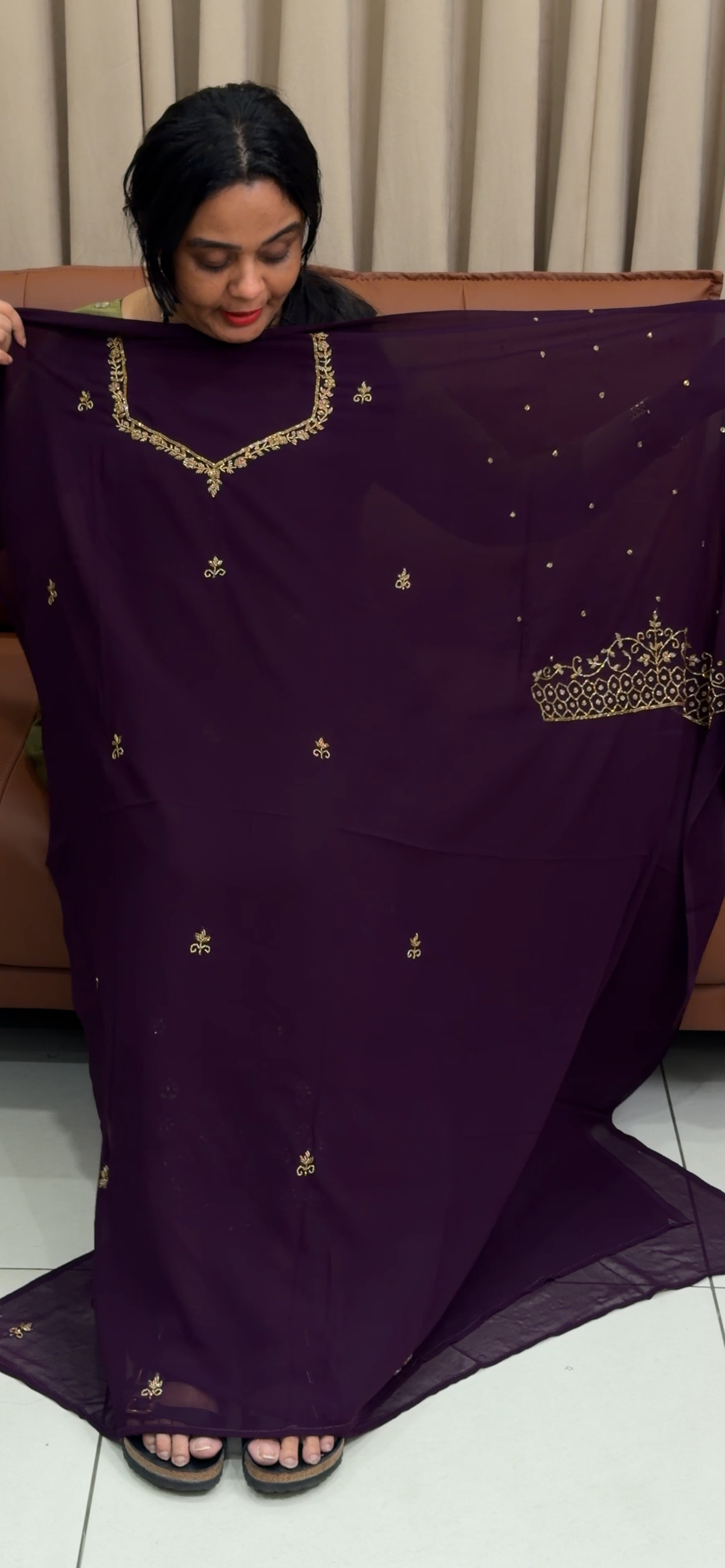 HANDWORKED UNSTITCHED SALWAR SUITS - IHA 35370