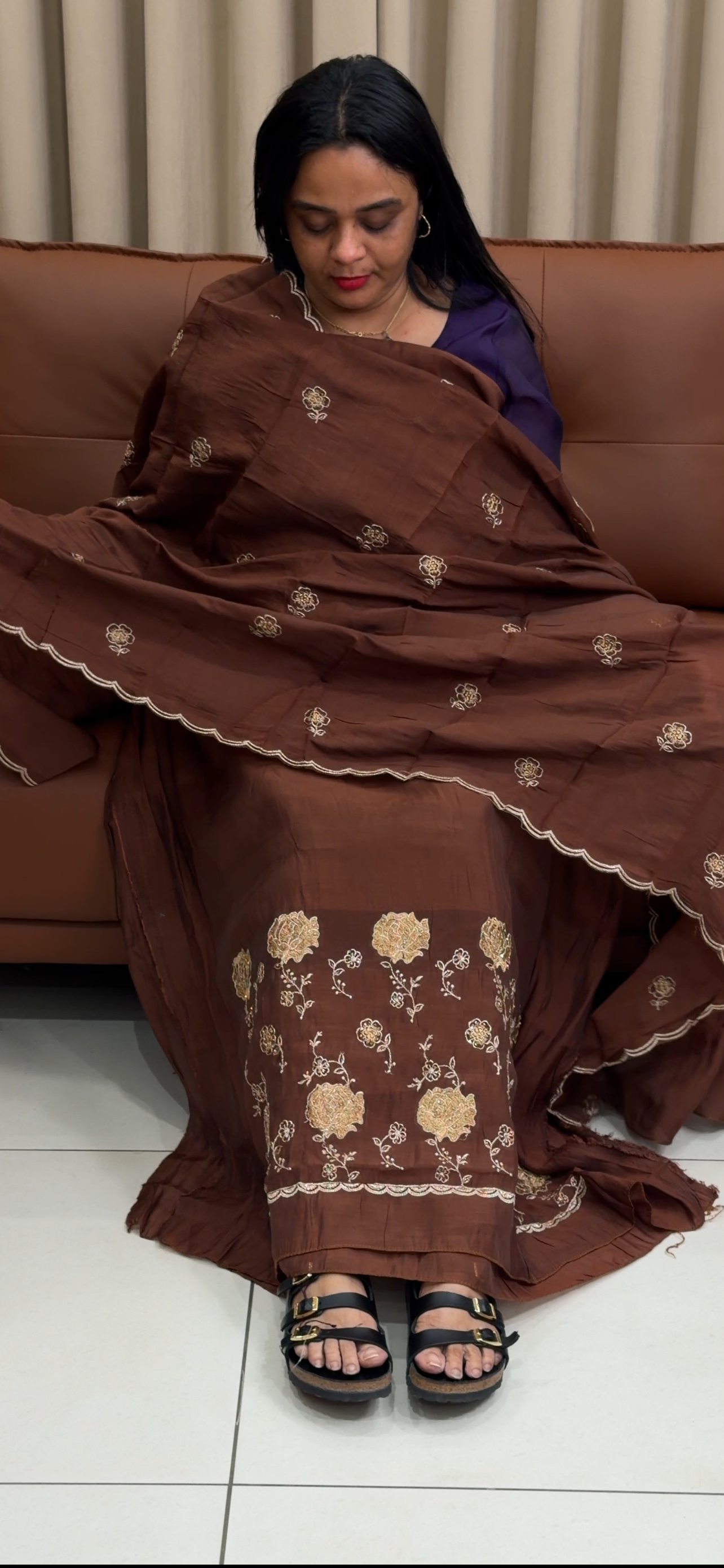 MALAI CHANDERI UNSTITCHED SALWAR SUITS - IHA 35286