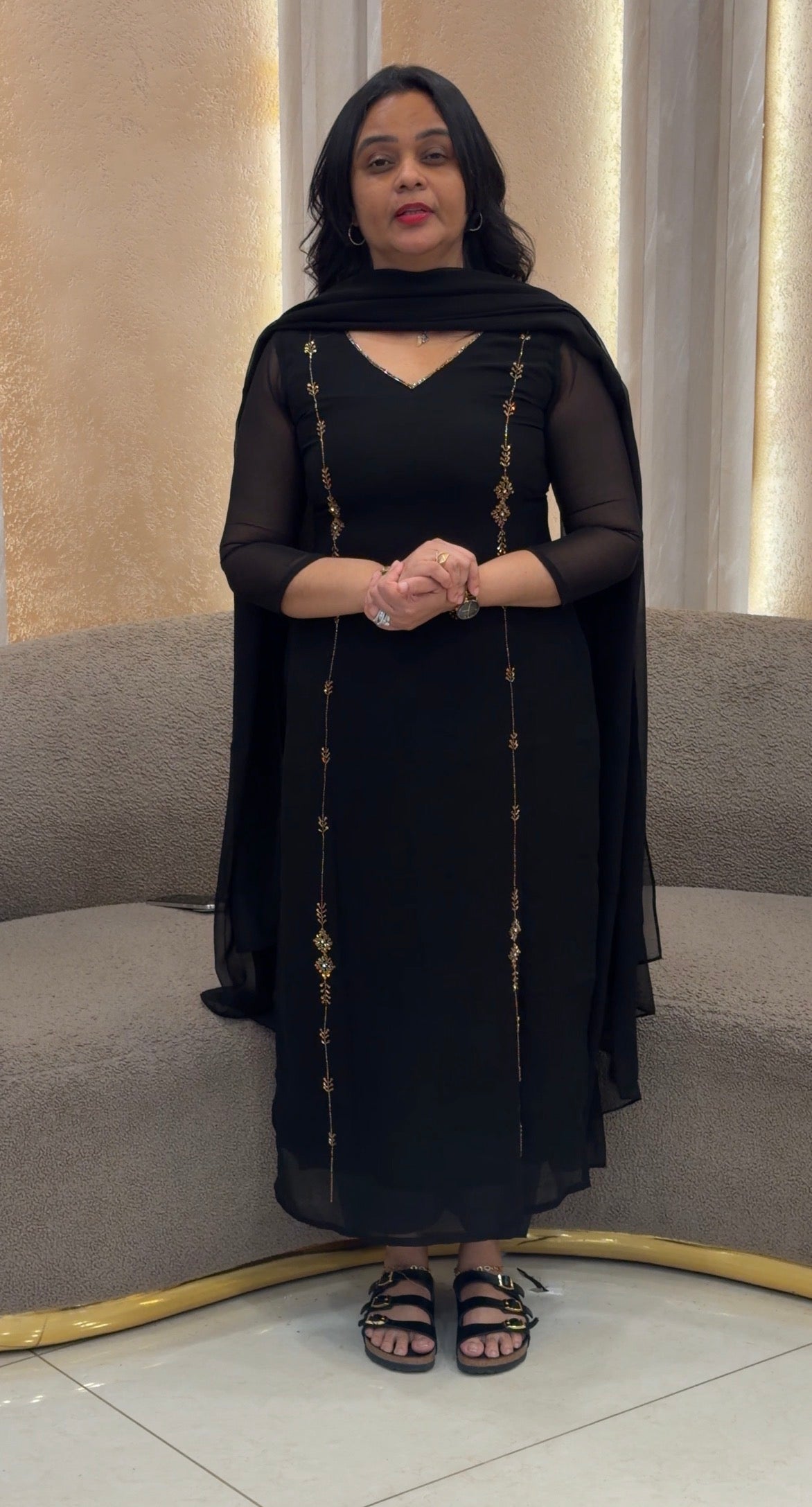 IHA'S IN-HOUSE GEORGETTE TOP AND DUPATTA - IHA 35199