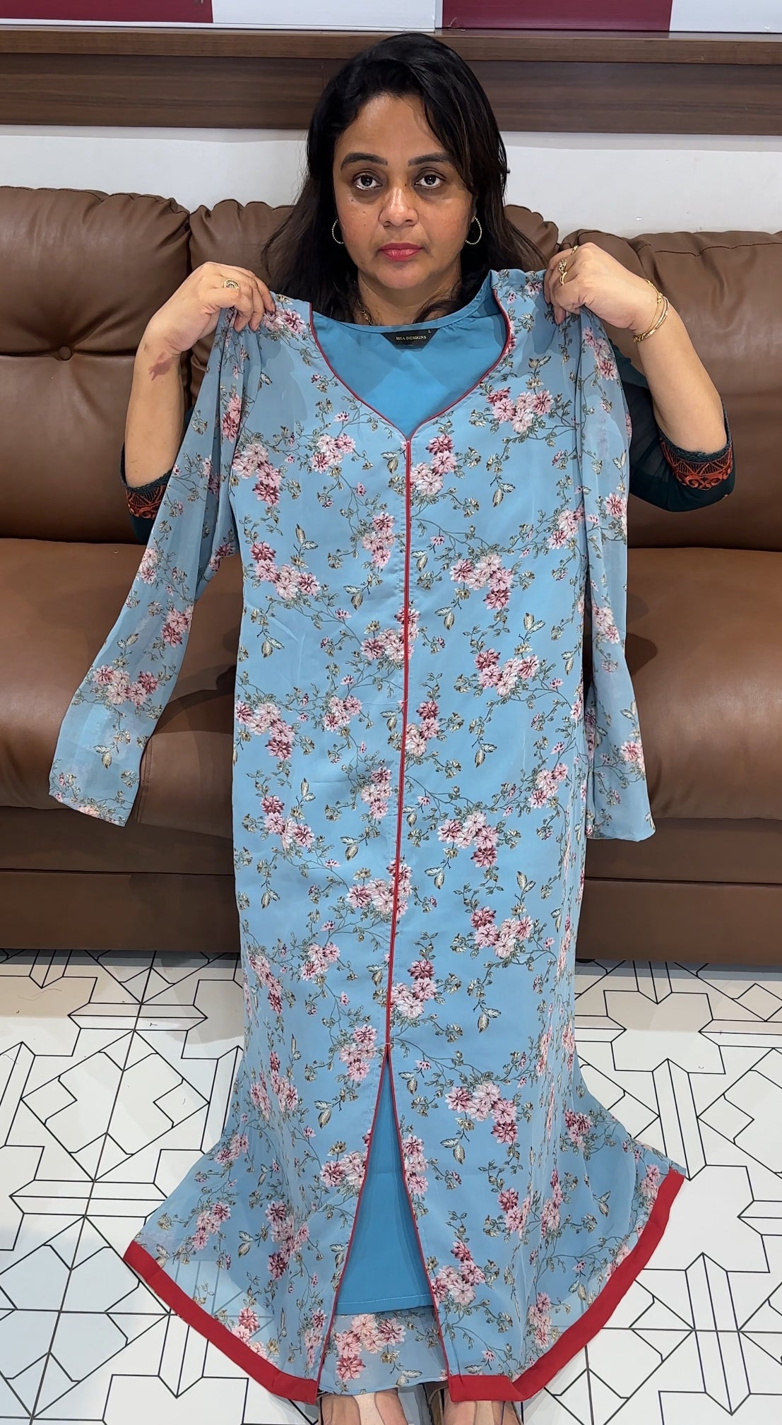 PRINTED LONG A-LINE TOPS - IHA 26255