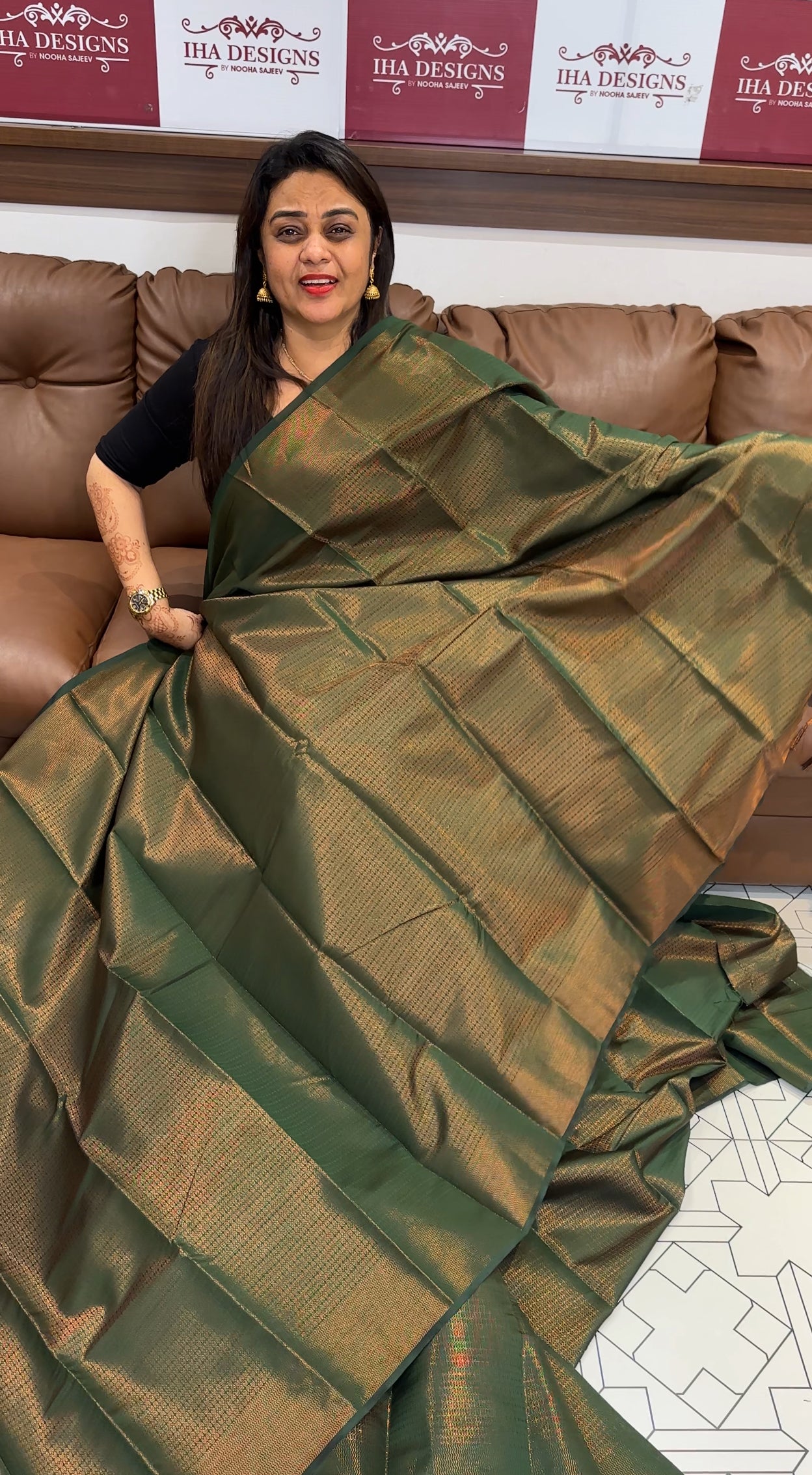 SEMI BROCADE SAREES - IHA 23730