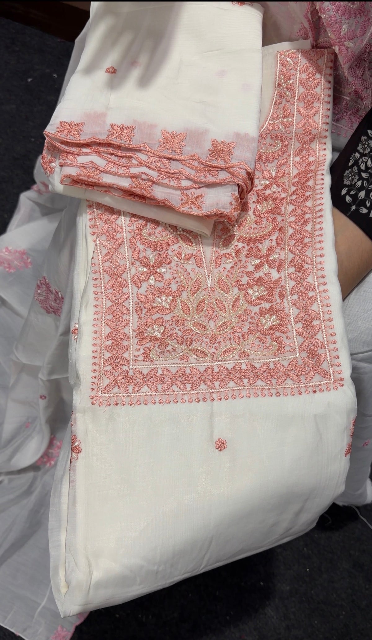 MUL CHANDERI UNSTITCHED SALWAR SUITS - IHA 36074