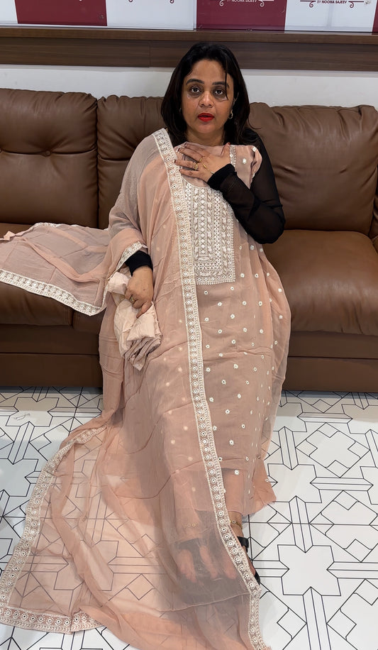 VISCOSE GEORGETTE UNSTITCHED SALWAR SUITS - IHA 24739