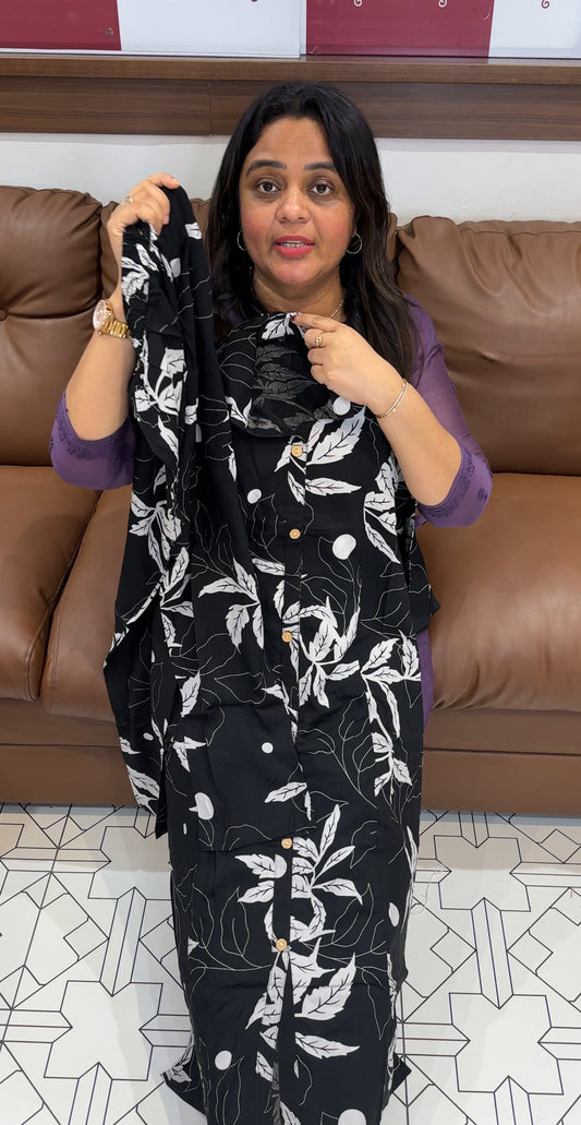 PRINTED RAYON TOP AND BOTTOM - IHA 27183