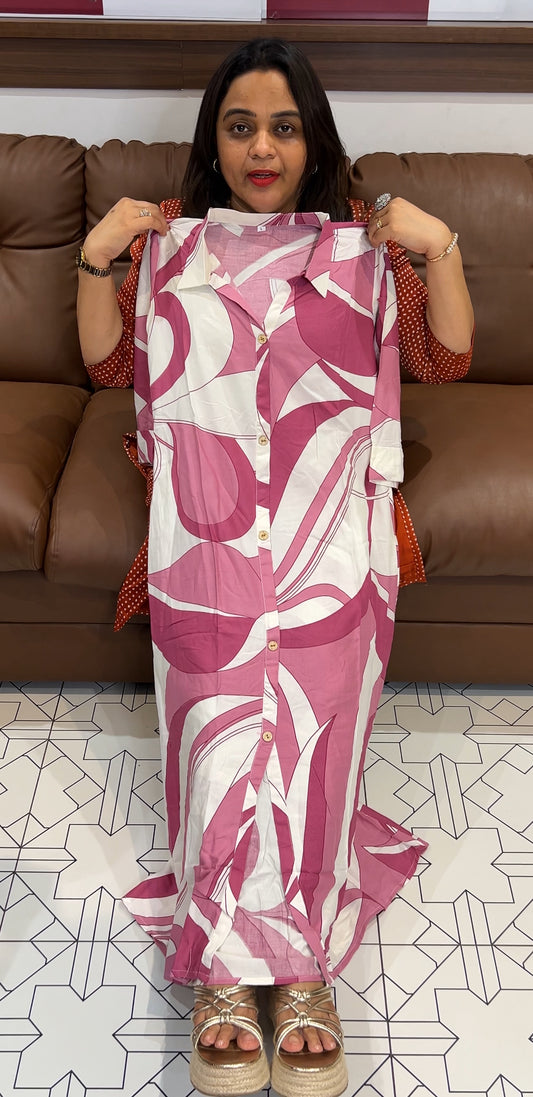 DIGITAL PRINTED LONG ALINE TOPS - IHA 22794