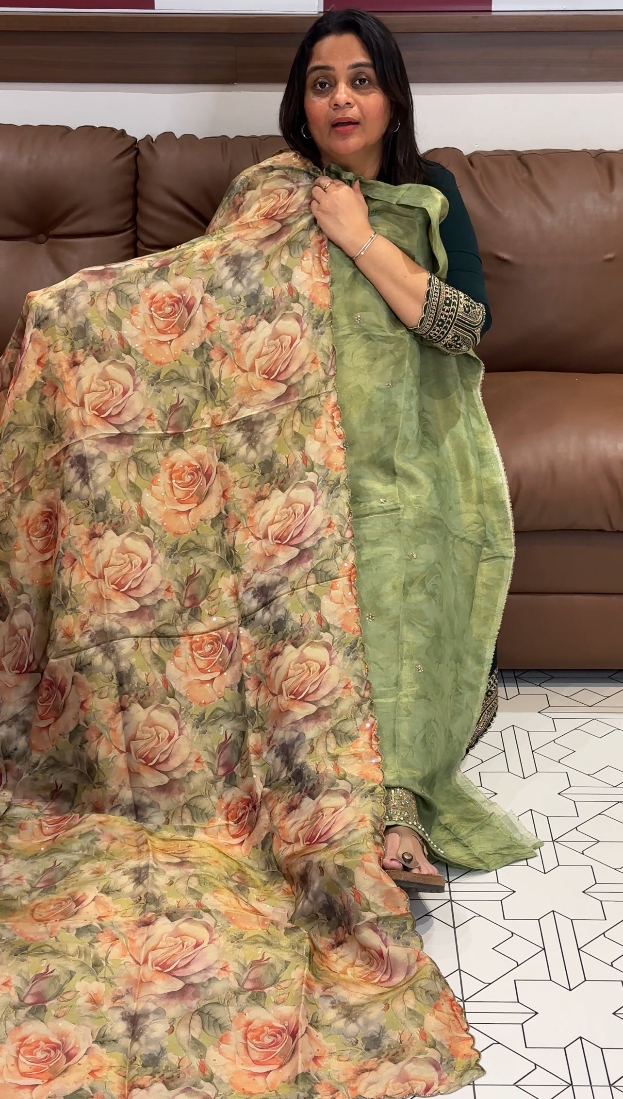 TISSUE UNSTTCHED SALWAR SUITS - IHA 28822