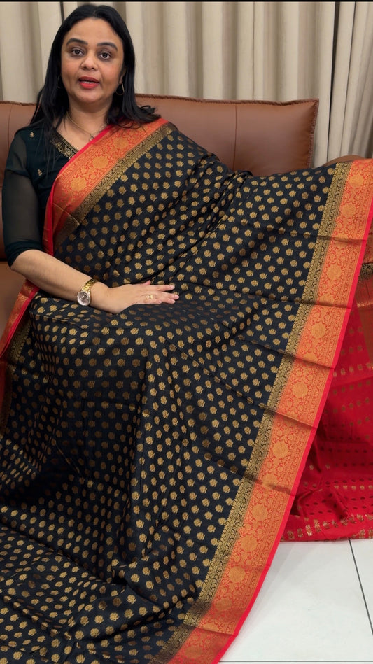 FORWARD SEMI BANARASI SAREES - IHA 33596