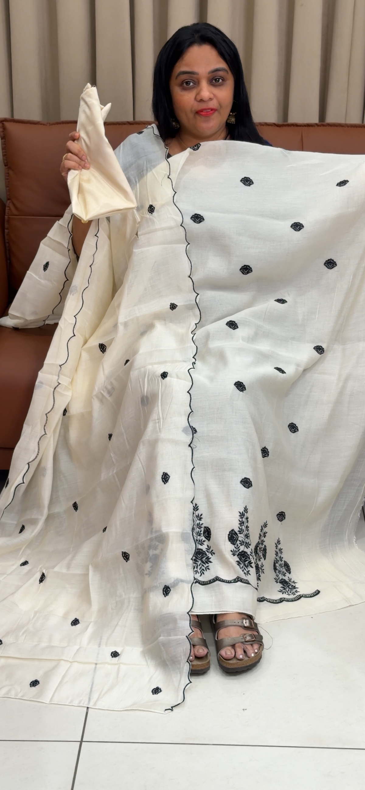 MUL CHANDERI UNSTITCHED SALWAR SUITS - IHA 35780