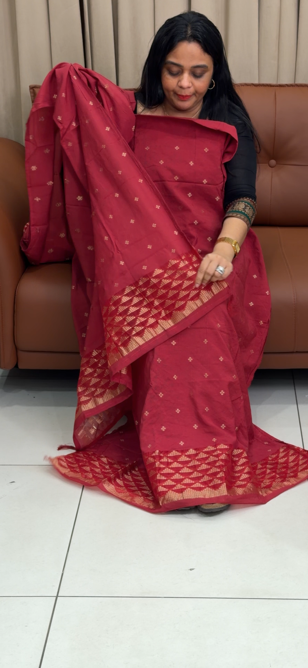 MUL CHANDERI UNSTITCHED SALWAR SUITS - IHA 35749