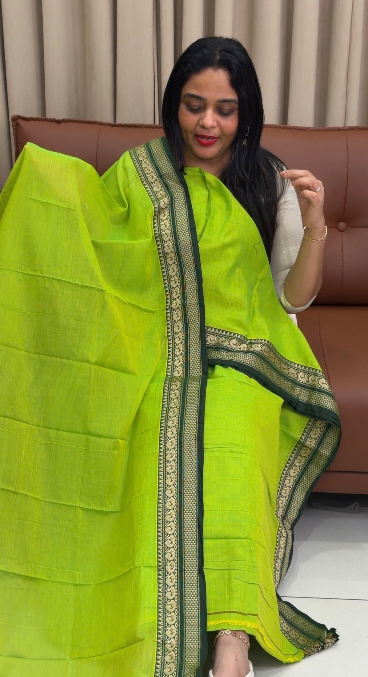 HANDLOOM COTTON UNSTITCHED SALWAR SUITS - IHA 34009
