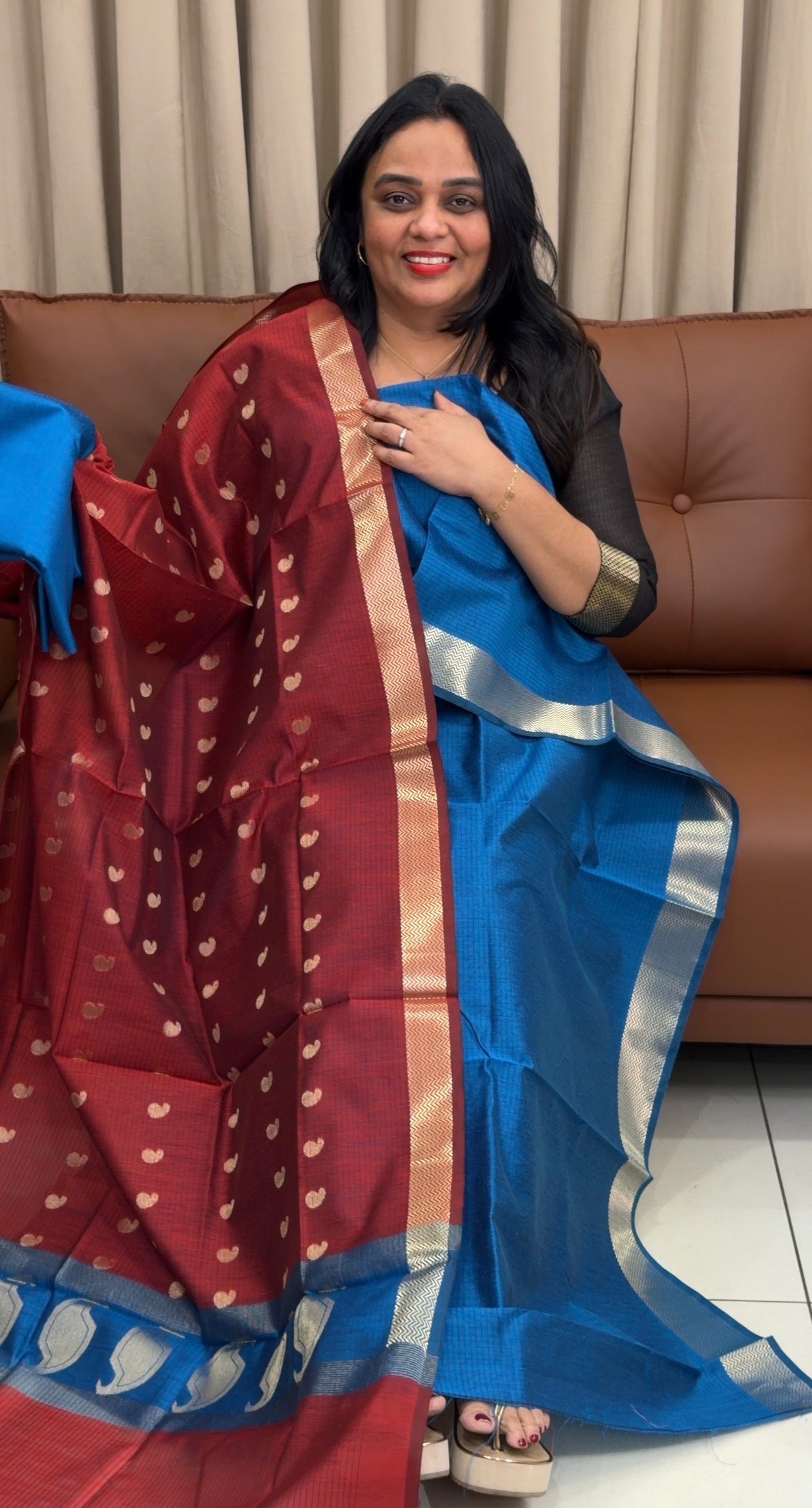 MUL CHANDERI UNSTITCHED SALWAR SUITS - IHA 33338