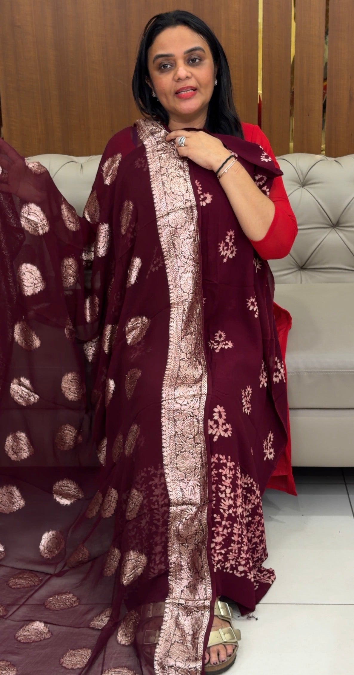 GEORGETTE BATIK PRINTED UNSTITCHED SALWAR SUITS - IHA 32055