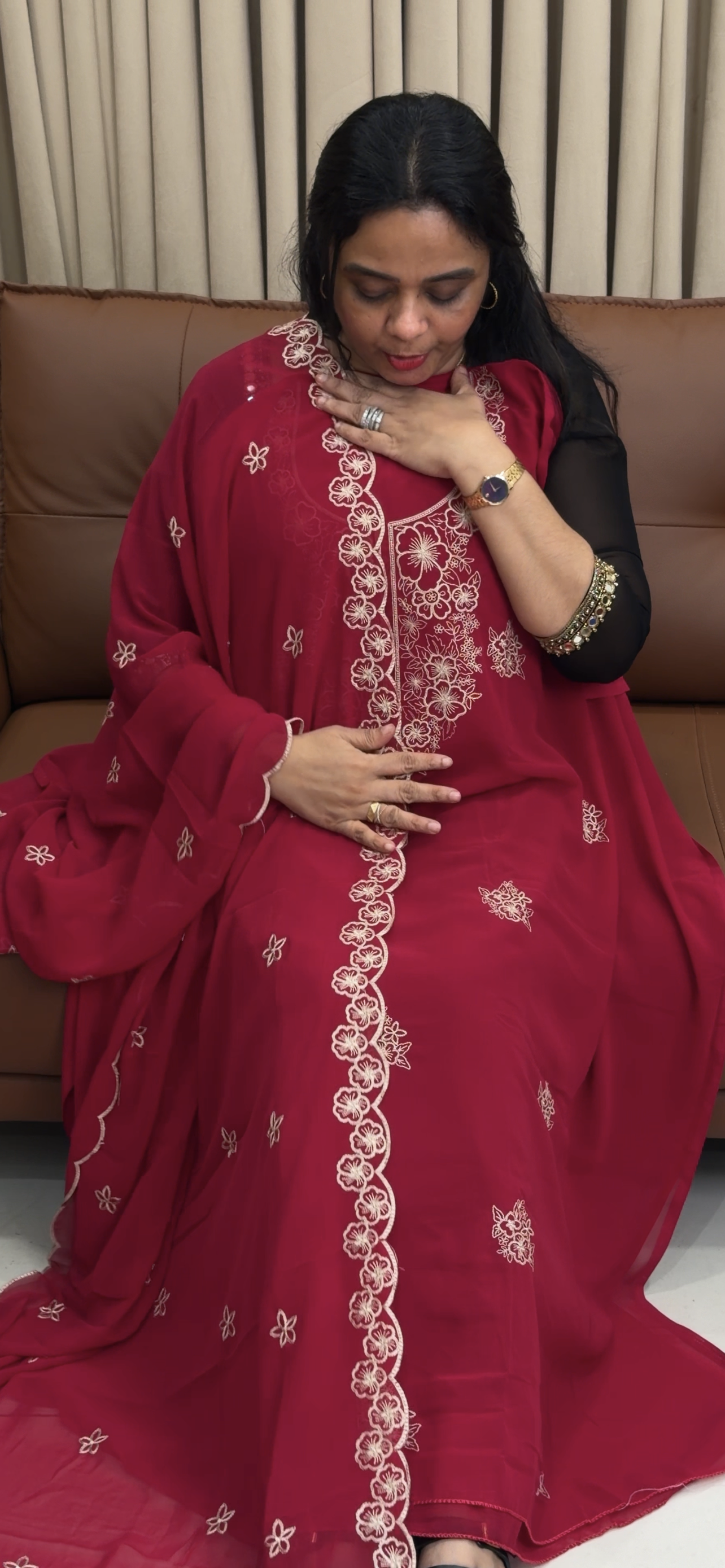 FAUX GEORGETTE UNSTITCHED SALWAR SUITS - IHA 34628