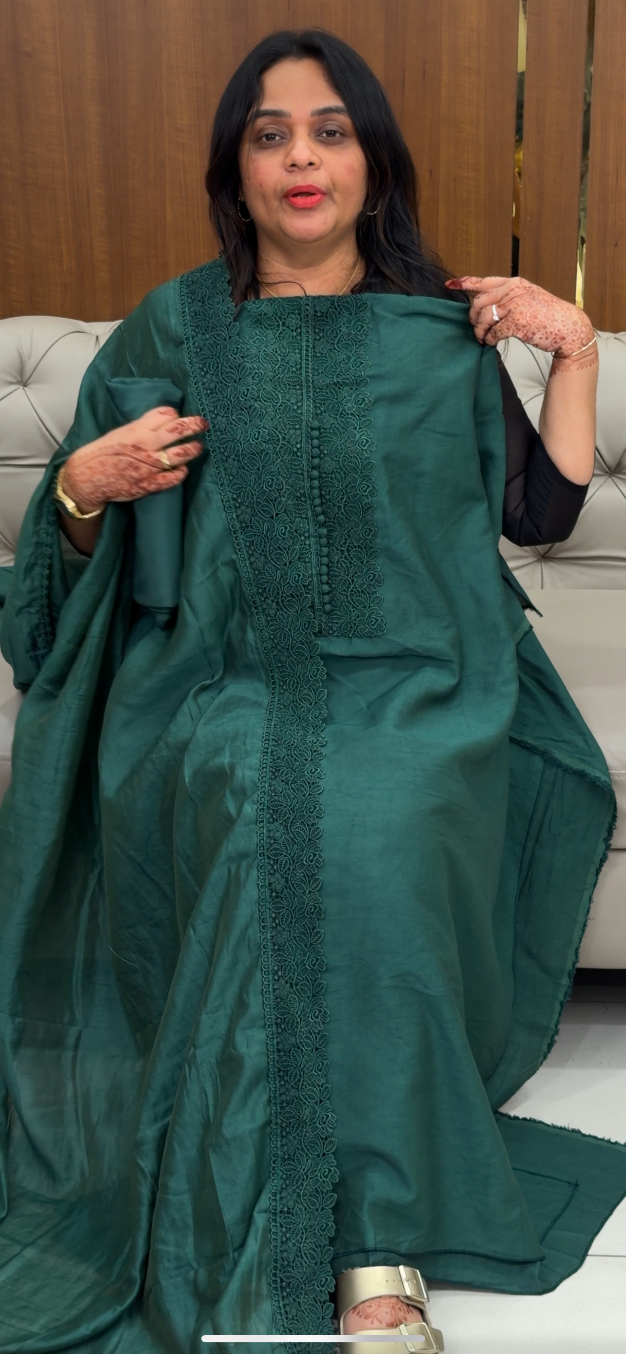 MALAI CHANDERI UNSTITCHED SALWAR SUITS - IHA 30031