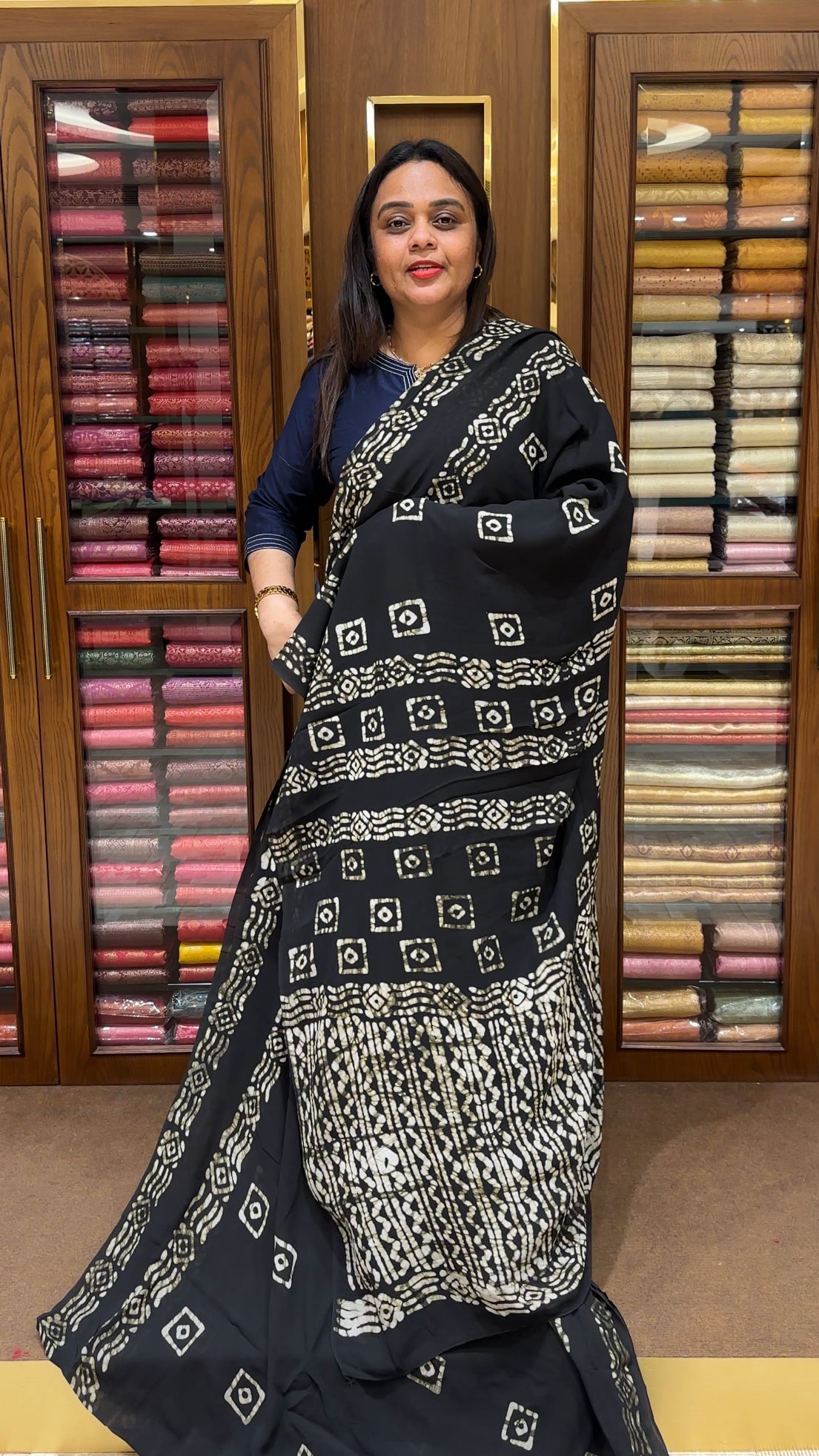 VISCOSE GEORGETTE SAREES - IHA 22382