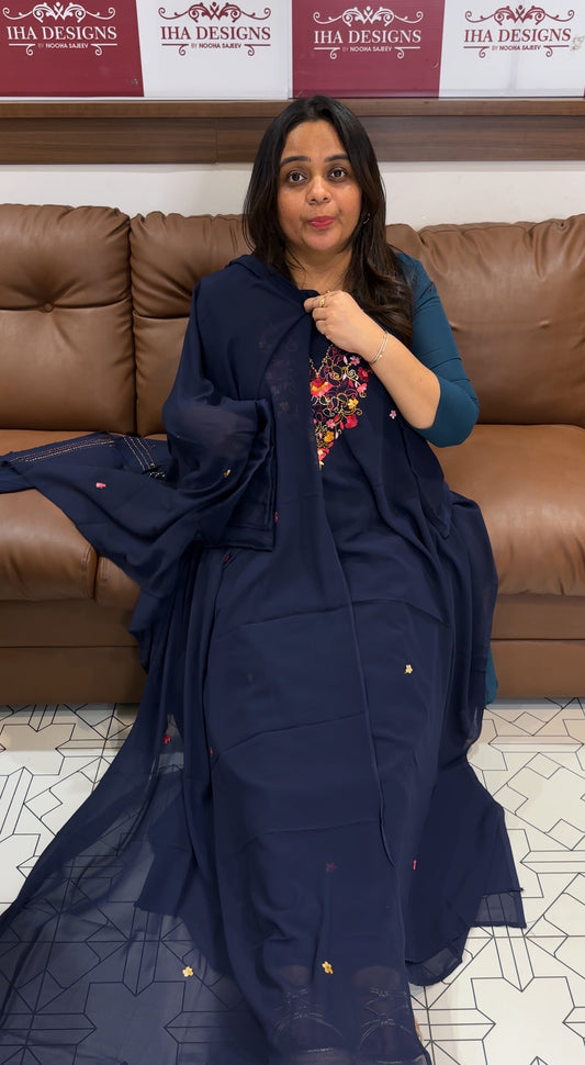FAUX GEORGETTE UNSTITCHED SALWAR SUITS - IHA 27208
