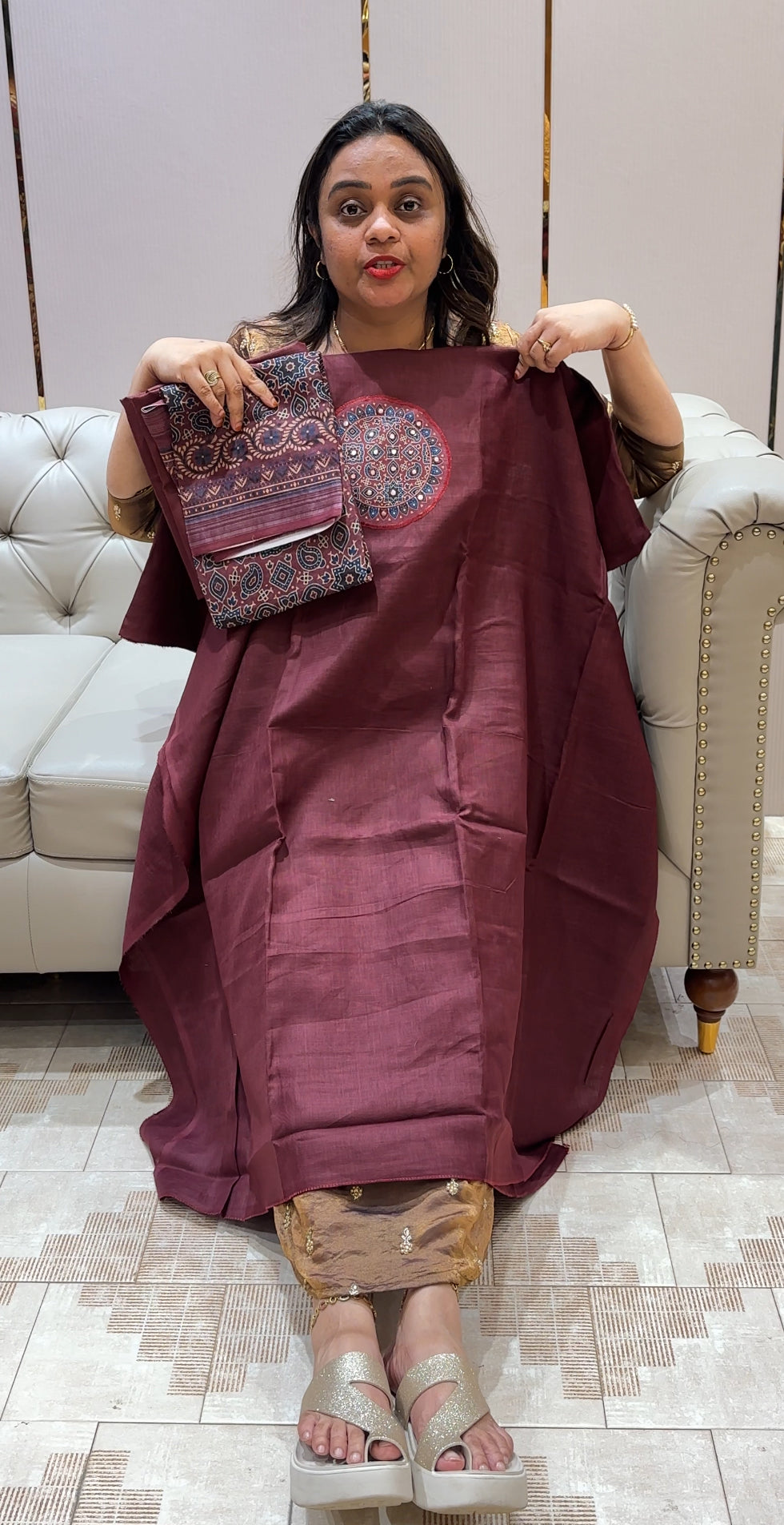 LINEN UNSTITCHED SALWAR SUITS - IHA 22706