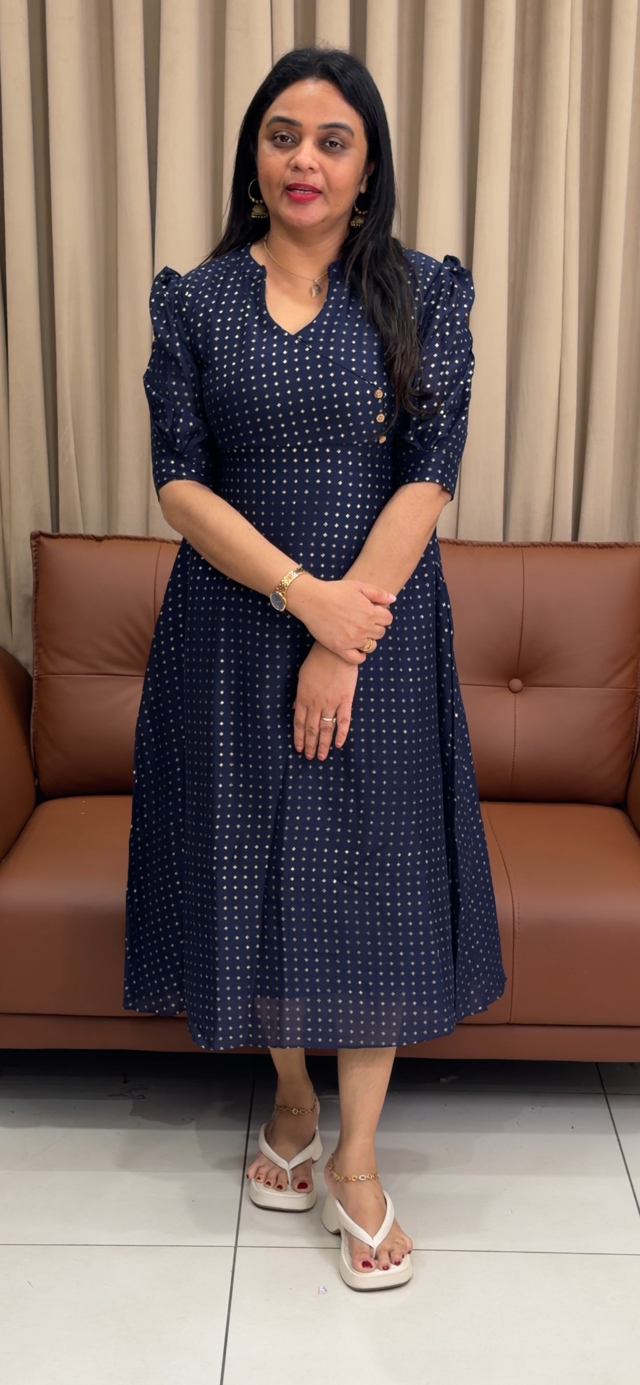 IHA'S IN-HOUSE SEMI SILK FROCKS - IHA 33871