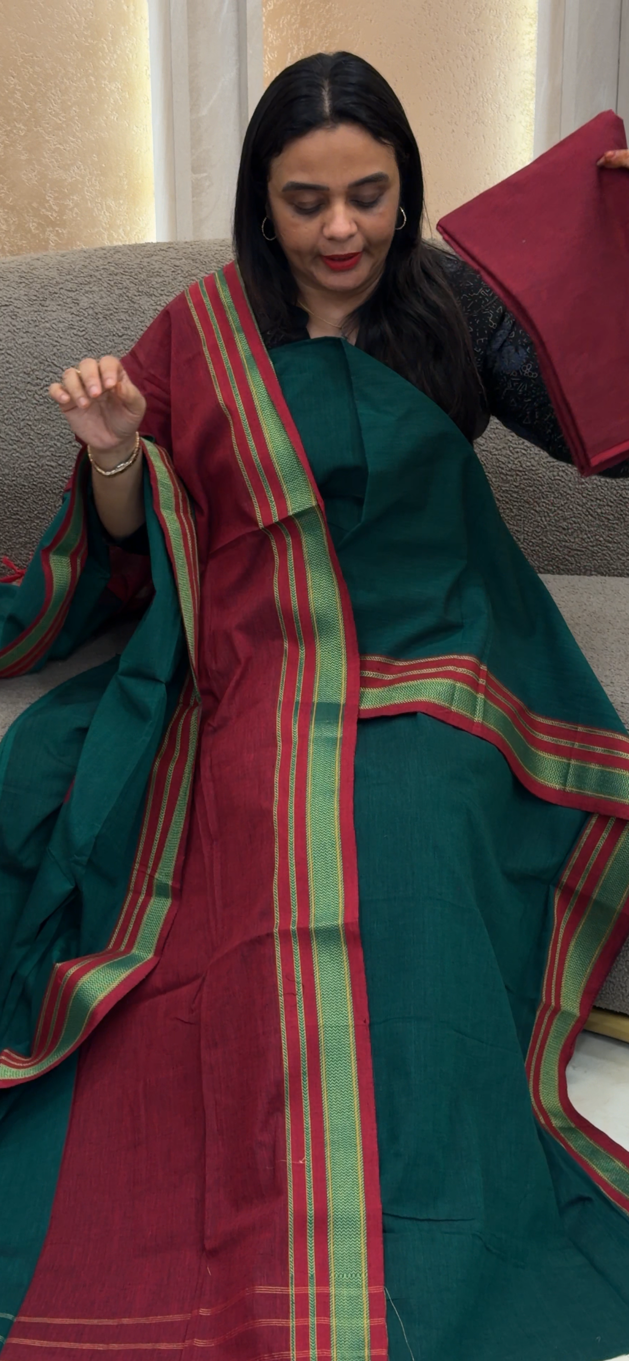 HANDLOOM COTTON UNSTITCHED SALWAR SUITS -  IHA 33078