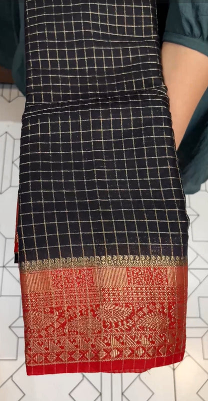 SEMI BANARASI SAREES - IHA 18295