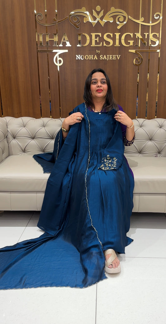 SEMI RAW SILK TOP,BOTTOM AND DUPATTA - IHA 24743