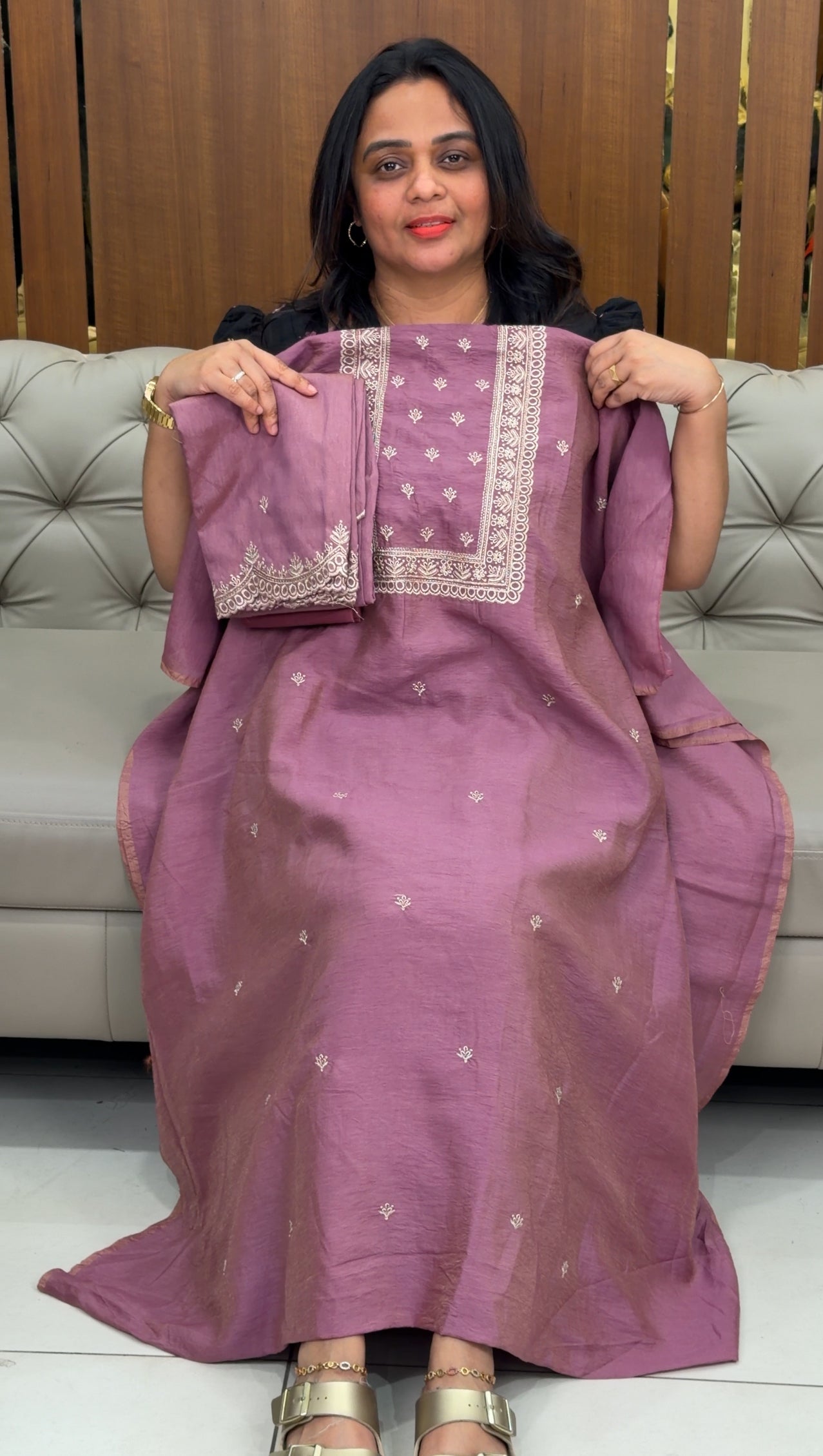 SEMI RAW SILK UNSTITCHED SALWAR SUITS - IHA 29868