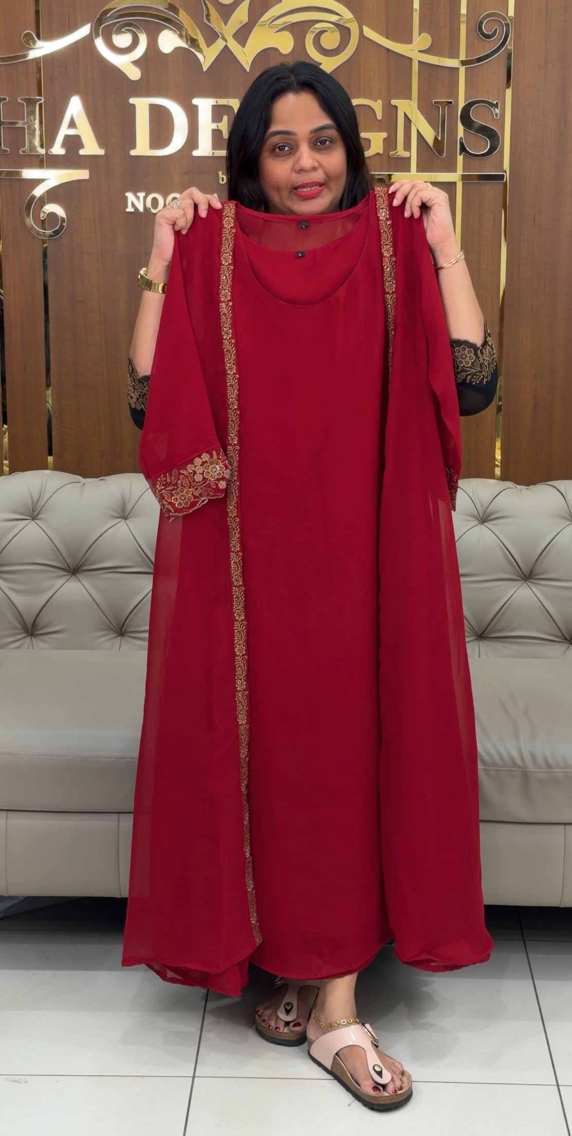 GEORGETTE ALINE TOP AND JACKET - IHA 29237