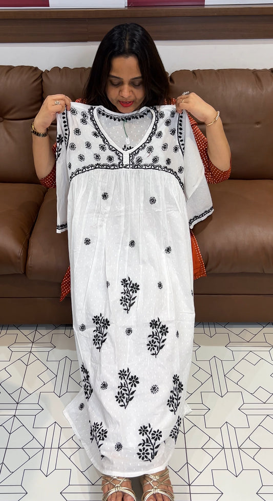 LUCKNOWI ALIYA CUT A-LINE TOPS - IHA 22773