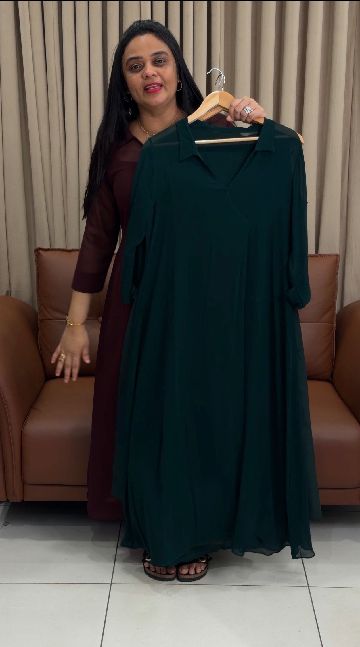 IHA'S IN-HOUSE GEORGETTE TUNIC TOPS - IHA 34764