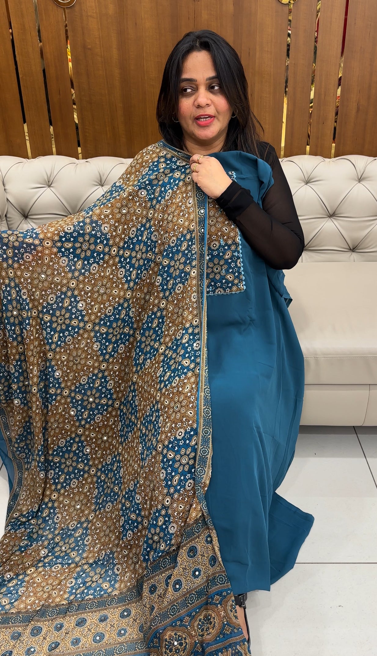 FAUX GEORGETTE UNSTITCHED SALWAR SUITS - IHA 28400