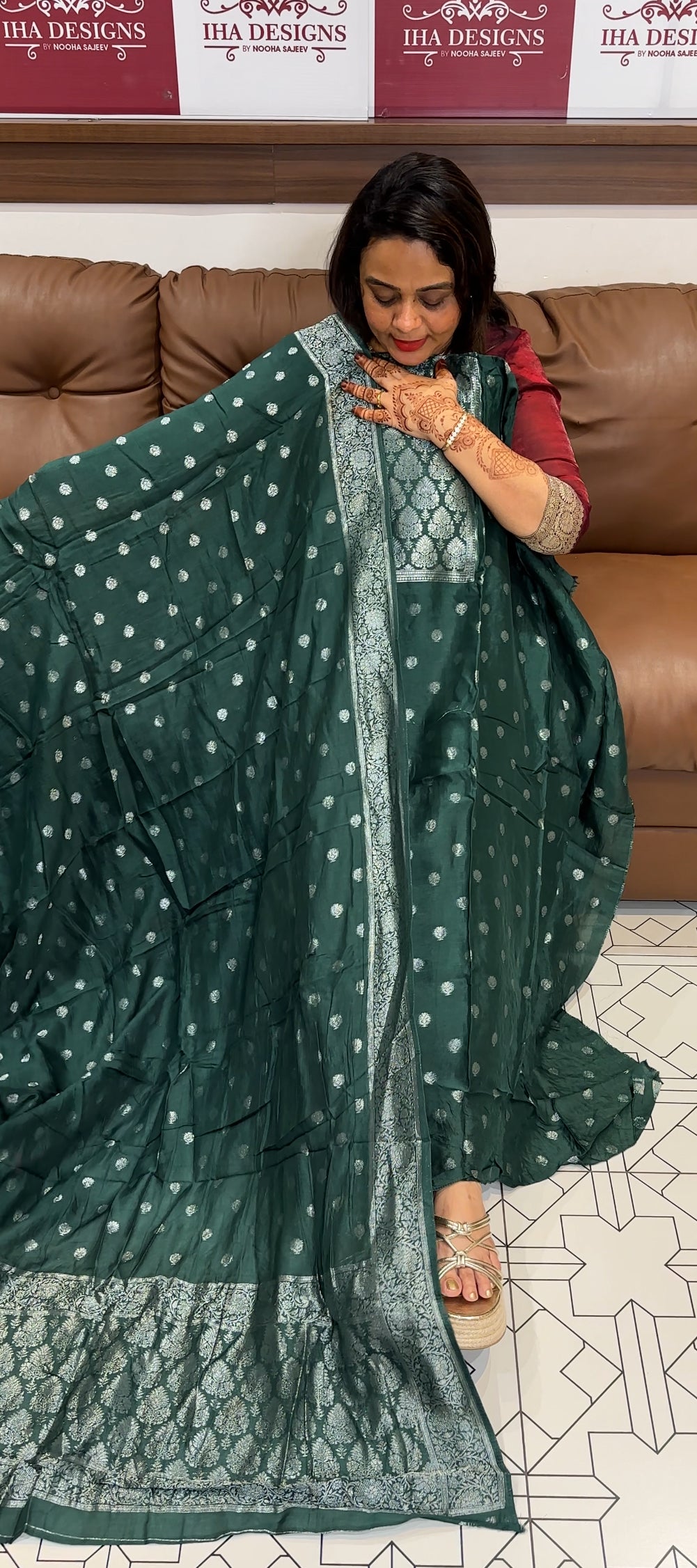 SILK BANARSI UNSTITCHED SALWAR SUITS - IHA 23708