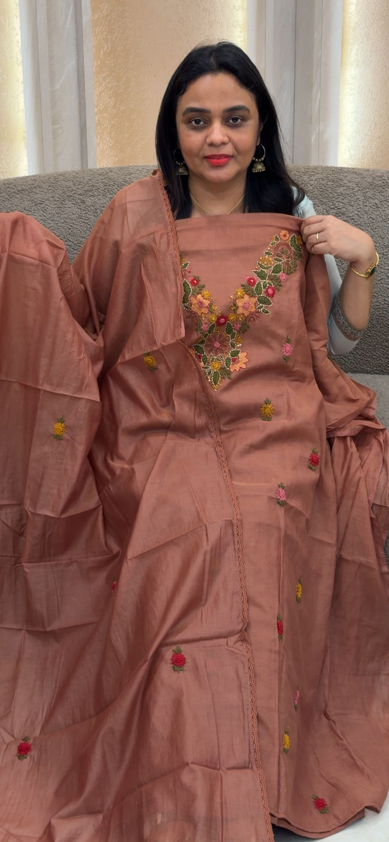MUL CHANDERI UNSTITCHED SALWAR SUITS - IHA 33623