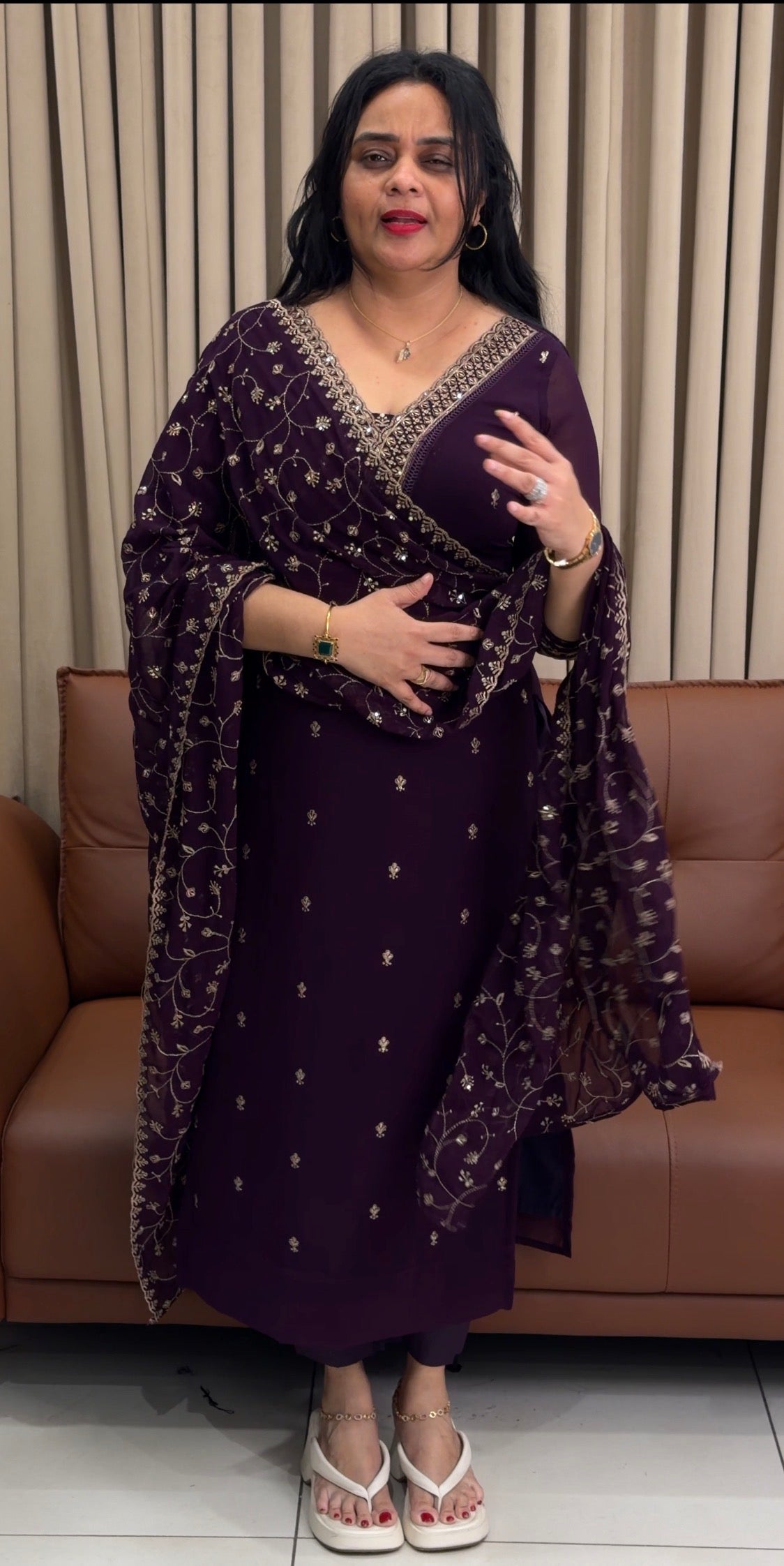 SEMI PARTYY WEAR UNSTITCHED SALWAR SUITS - IHA 34594
