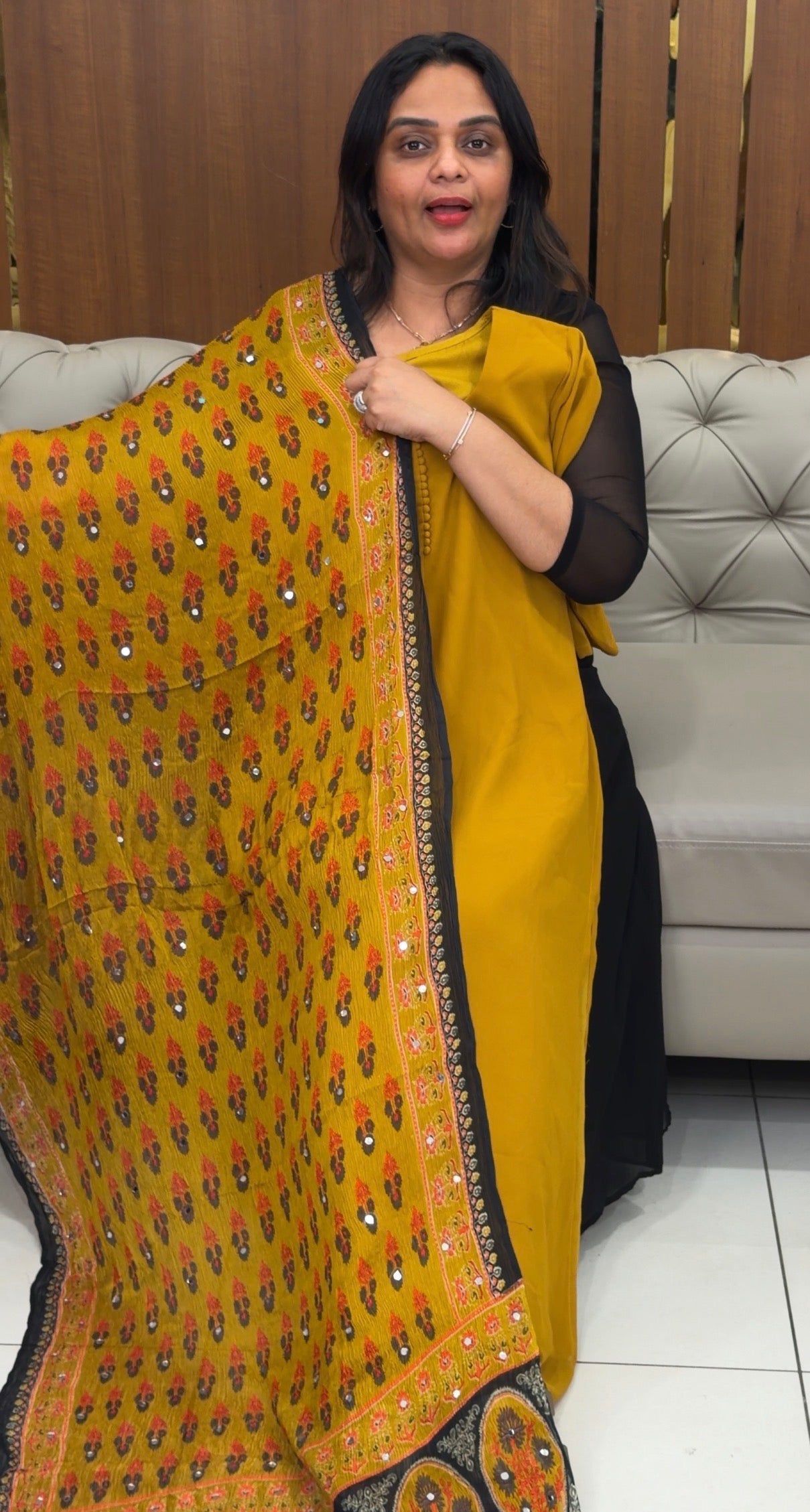 IHA'S IN-HOUSE GEORGETTE SLITTED TOPS - IHA 31075