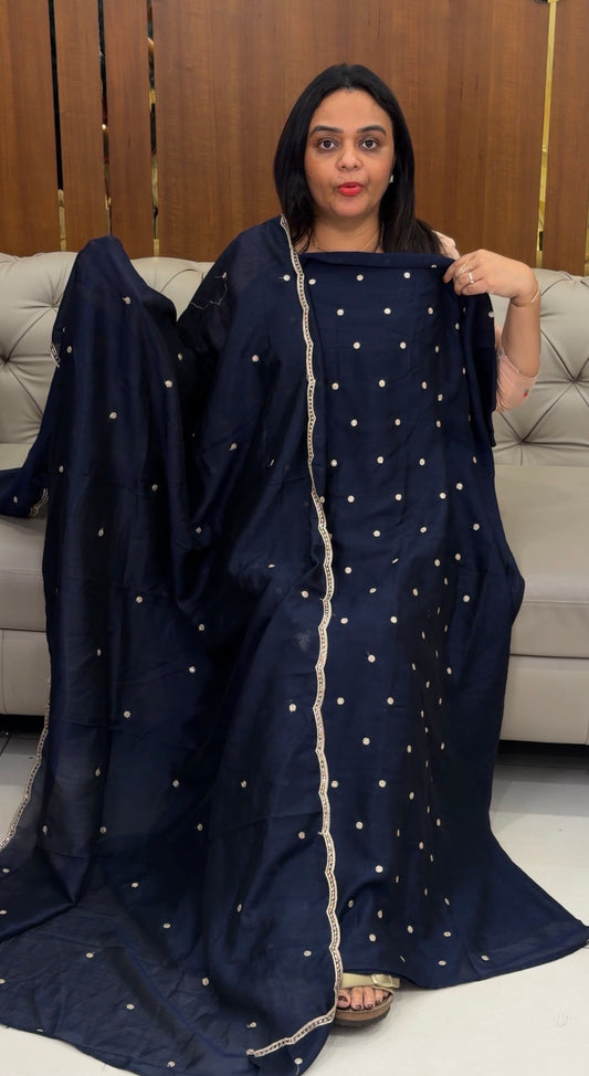 SEMI RAW SILK UNSTITCHED SALWAR SUITS - IHA 32364