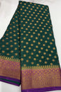 SEMI CRAPE SILK SAREE  - IHA 18183