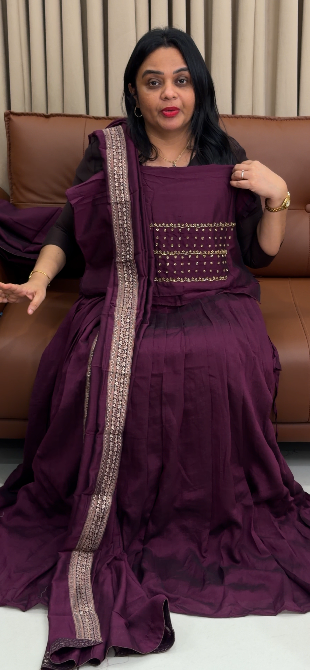 SEMI RAW SILK SEMI STITCHED DHAVANI SETS - IHA 34419