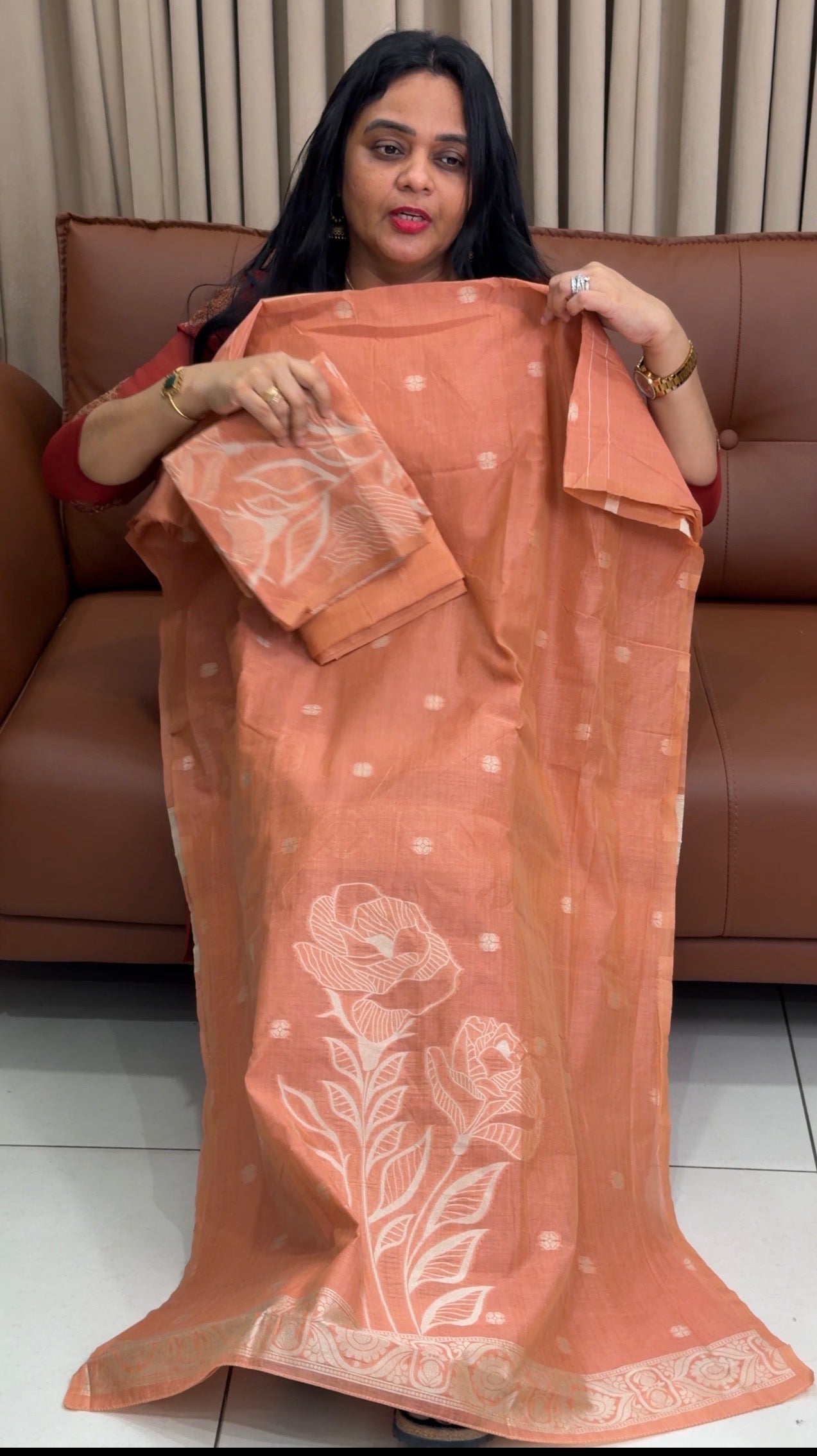 JAMDANI UNSTITCHED SALWAR SUITS - IHA 34556
