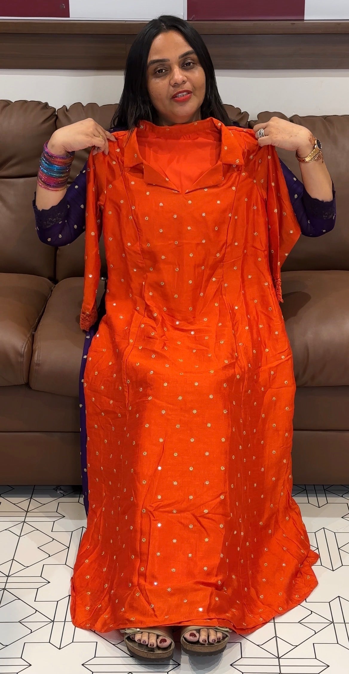 IHA'S IN-HOUSE SEMI RAW SILK ALINE TOPS - IHA 31573