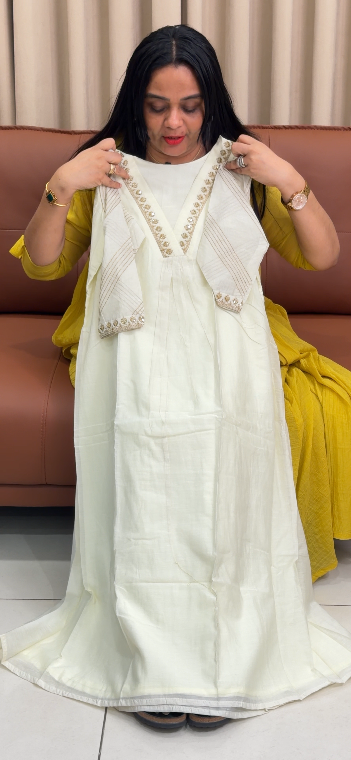 MUL CHANDERI ALINE TOPS - IHA 35247
