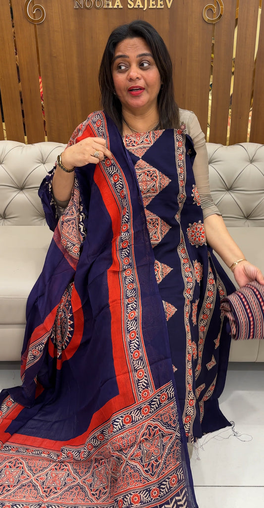 PRINTED COTTON UNSTITCHED SALWAR SUITS - IHA 25813