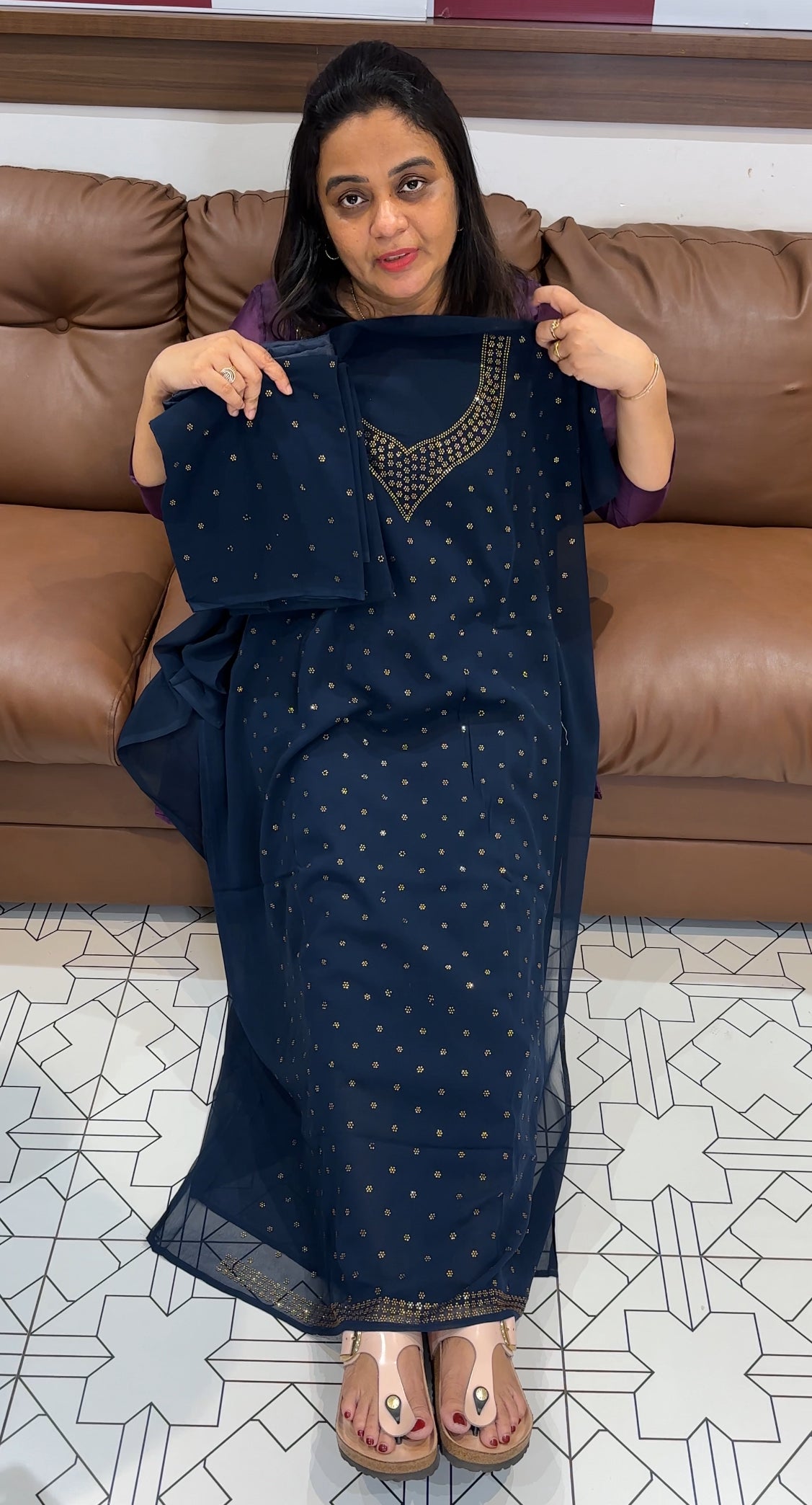 FAUX GEORGETTE UNSTITCHED SALWAR SUITS - IHA 28008