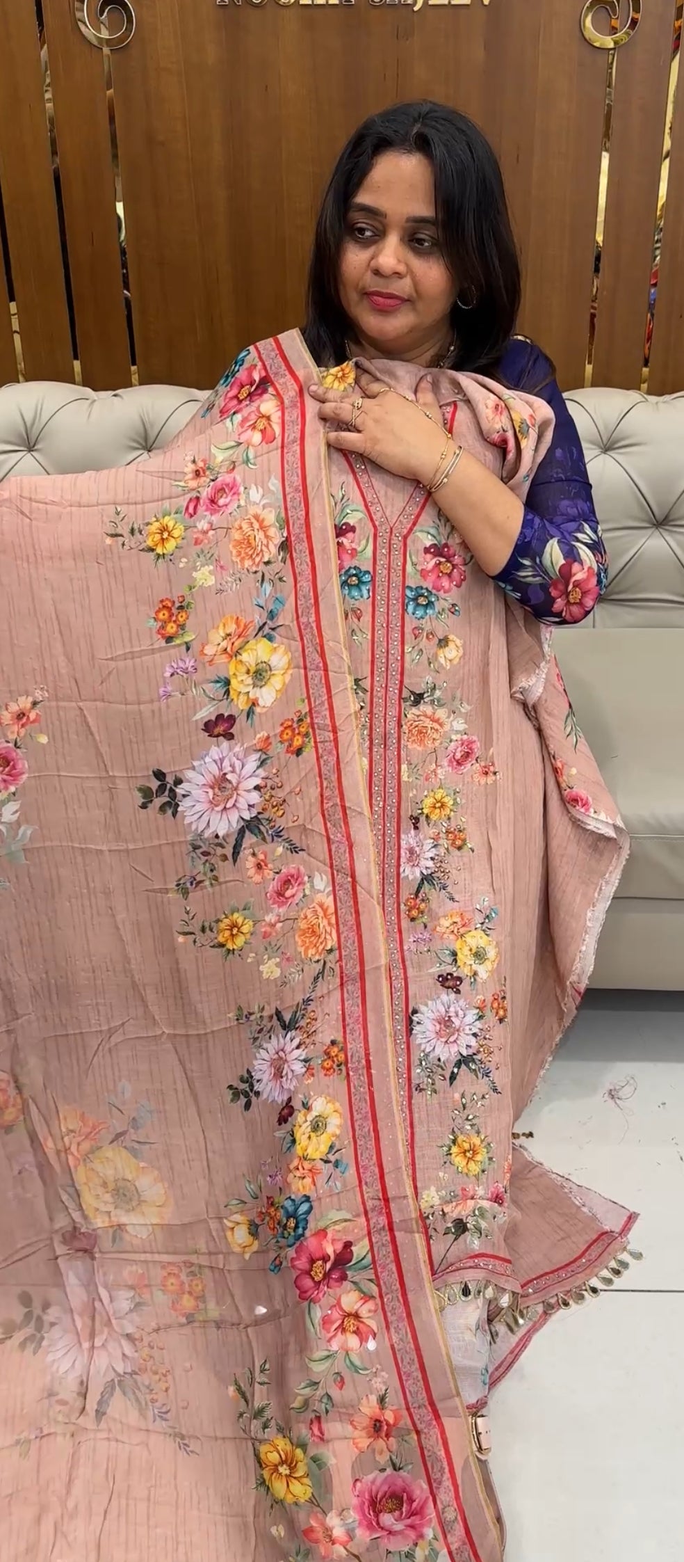 FORWARD PRINTED LINEN UNSTITCHED SALWAR SUITS - IHA 26864