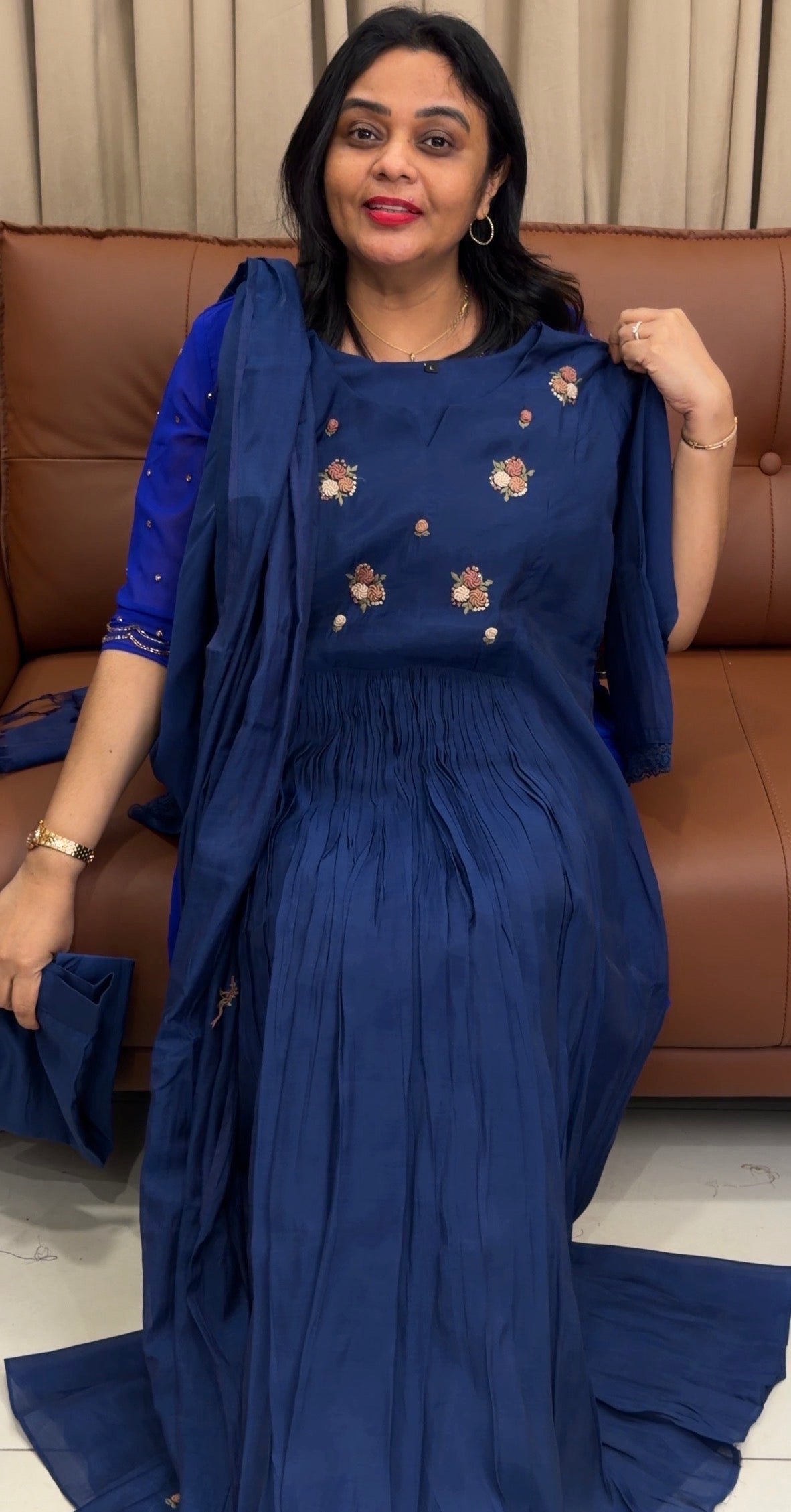 SOFT MUL CHANDERI ALINE TOP, BOTTOM AND DUPATTA - IHA 33770
