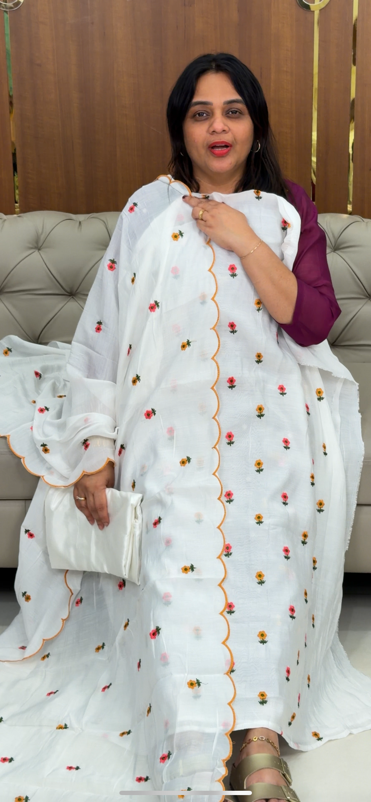 MALAI CHANDERI UNSTITCHED SALWAR SUITS - IHA 32226