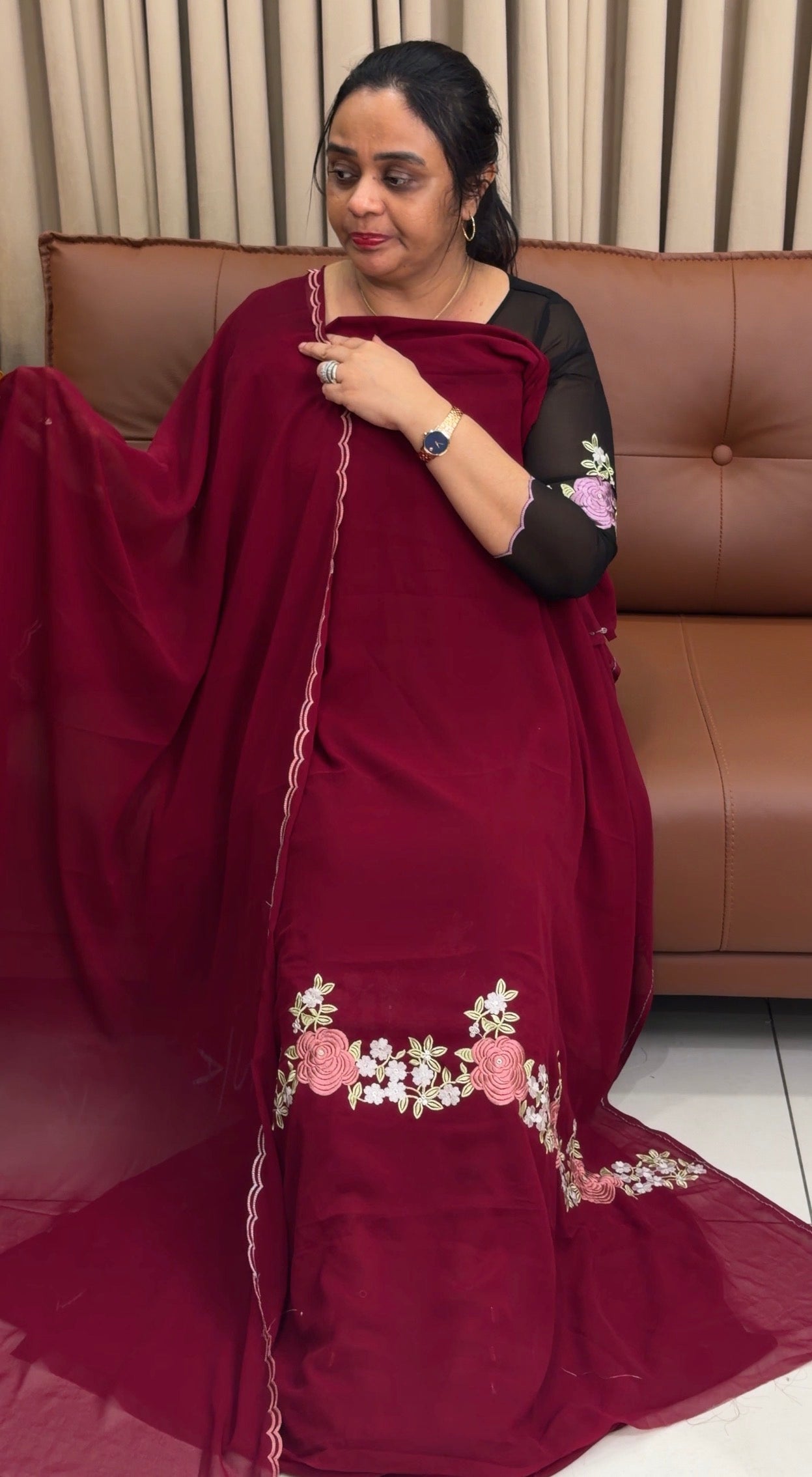 FORWARD FAUX GEORGETTE TOP,BOTTOM AND DUPATTA - IHA 34727